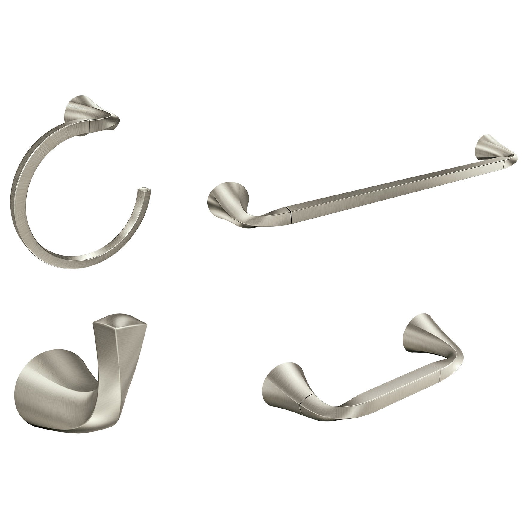 MOEN KARIS BRUSHED NICKEL 4PC BATH HARDWARE SET^ - Image 1