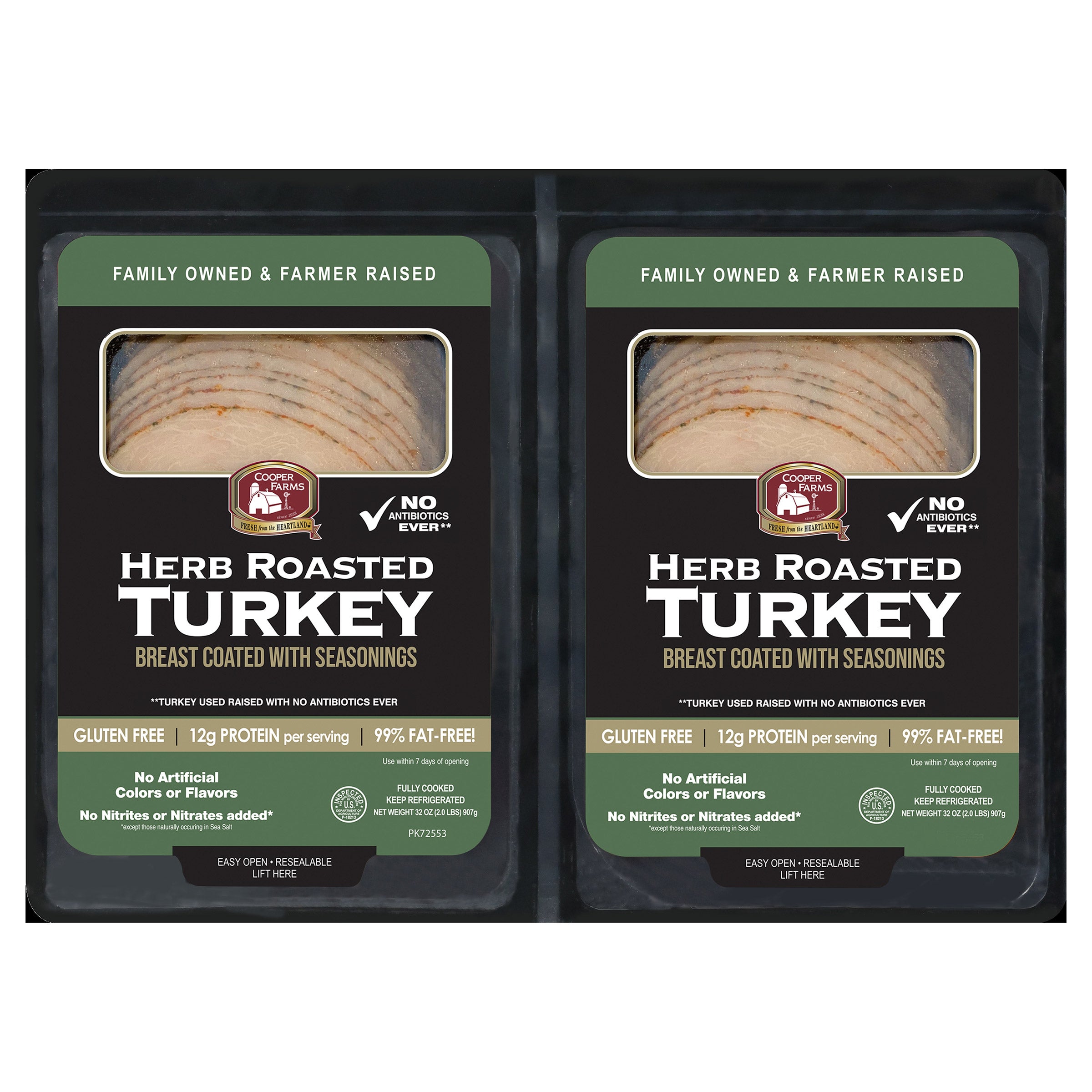 COOPER FARMS ABF HERB TURKEY 2 PACK 1 POUND EACH - Image 1