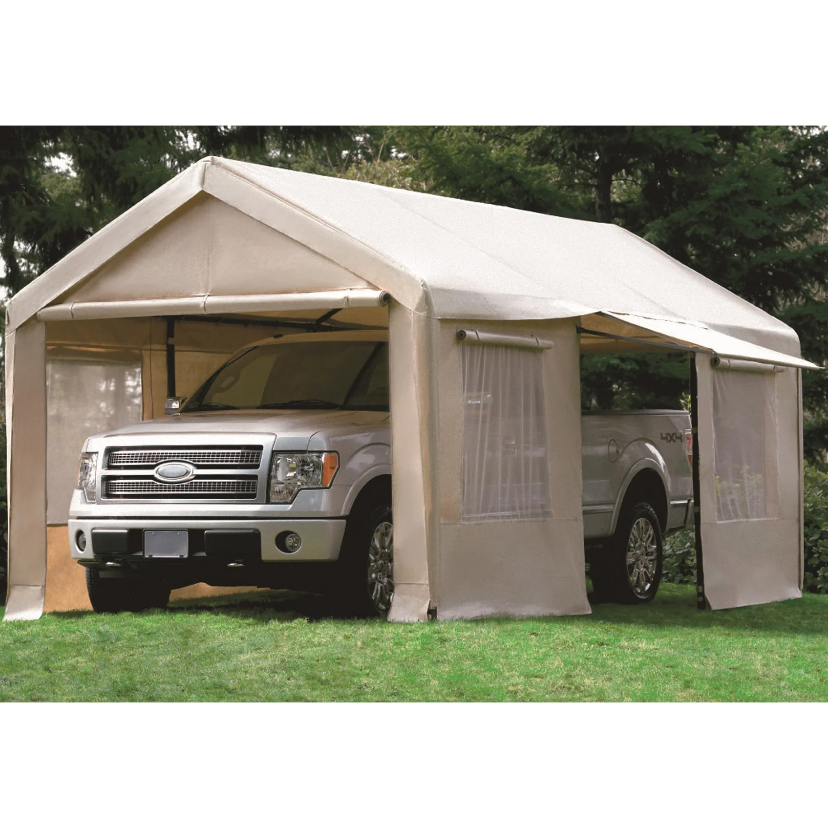 10' X 20' STEEL FRAME CANOPY WITH SIDE WALLS - Image 1