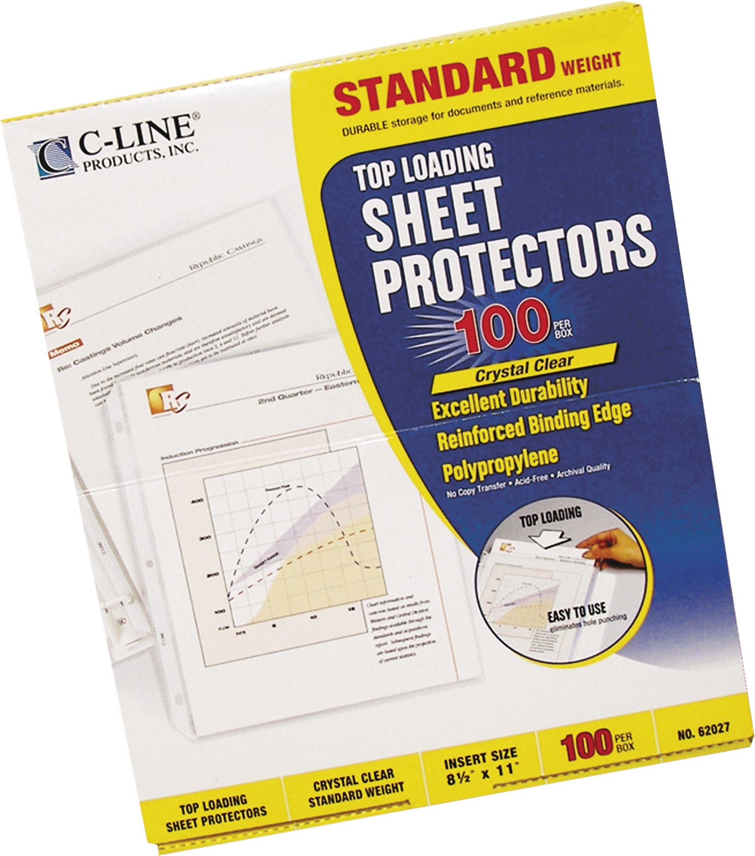 C-LINE STANDARD SHEET PROTCTR CLI62027 100CT - Image 1
