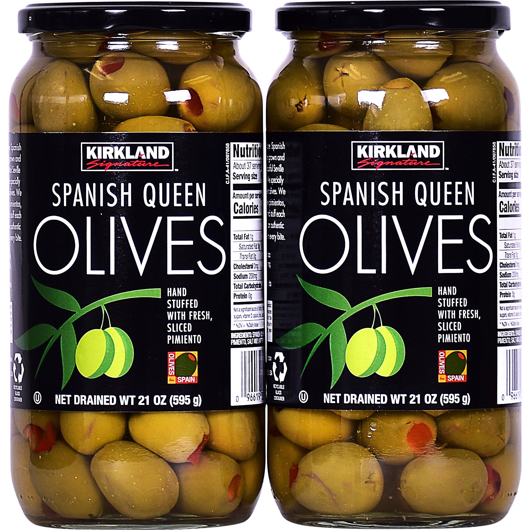 KIRKLAND SIGNATURE PIMIENTO STUFFED OLIVE 2/21 OUNCE JARS
