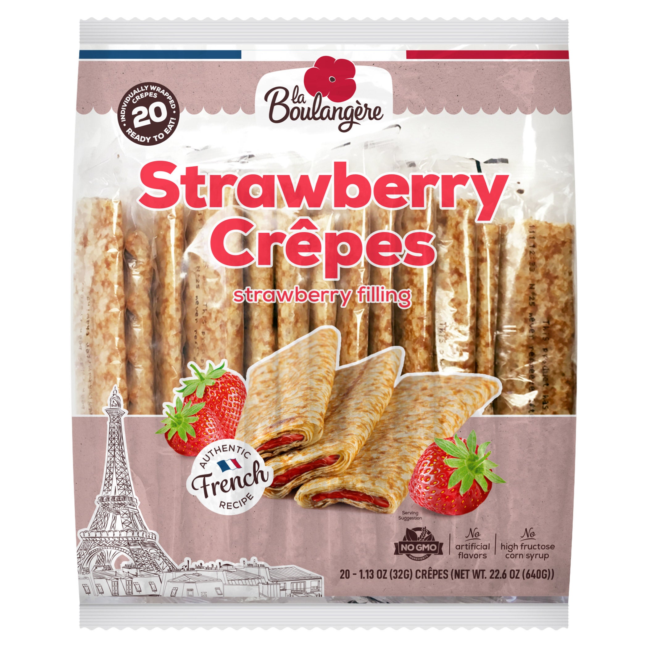 LA BOULANGERE STRAWBERRY CREPES 20CT/22.6 OZ