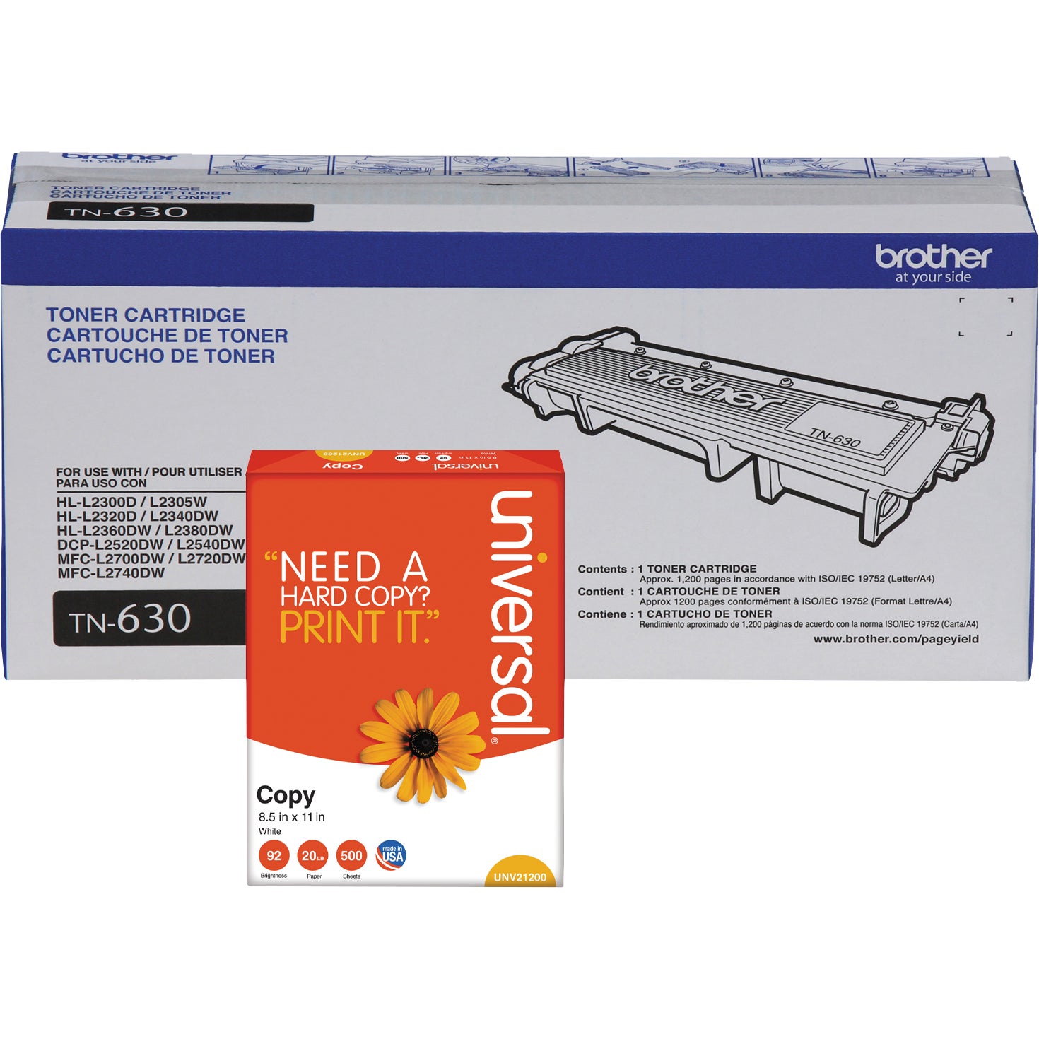 BROTHER BLACK TONER CARTRIDGE BRTTN630KT 2PK - Image 1