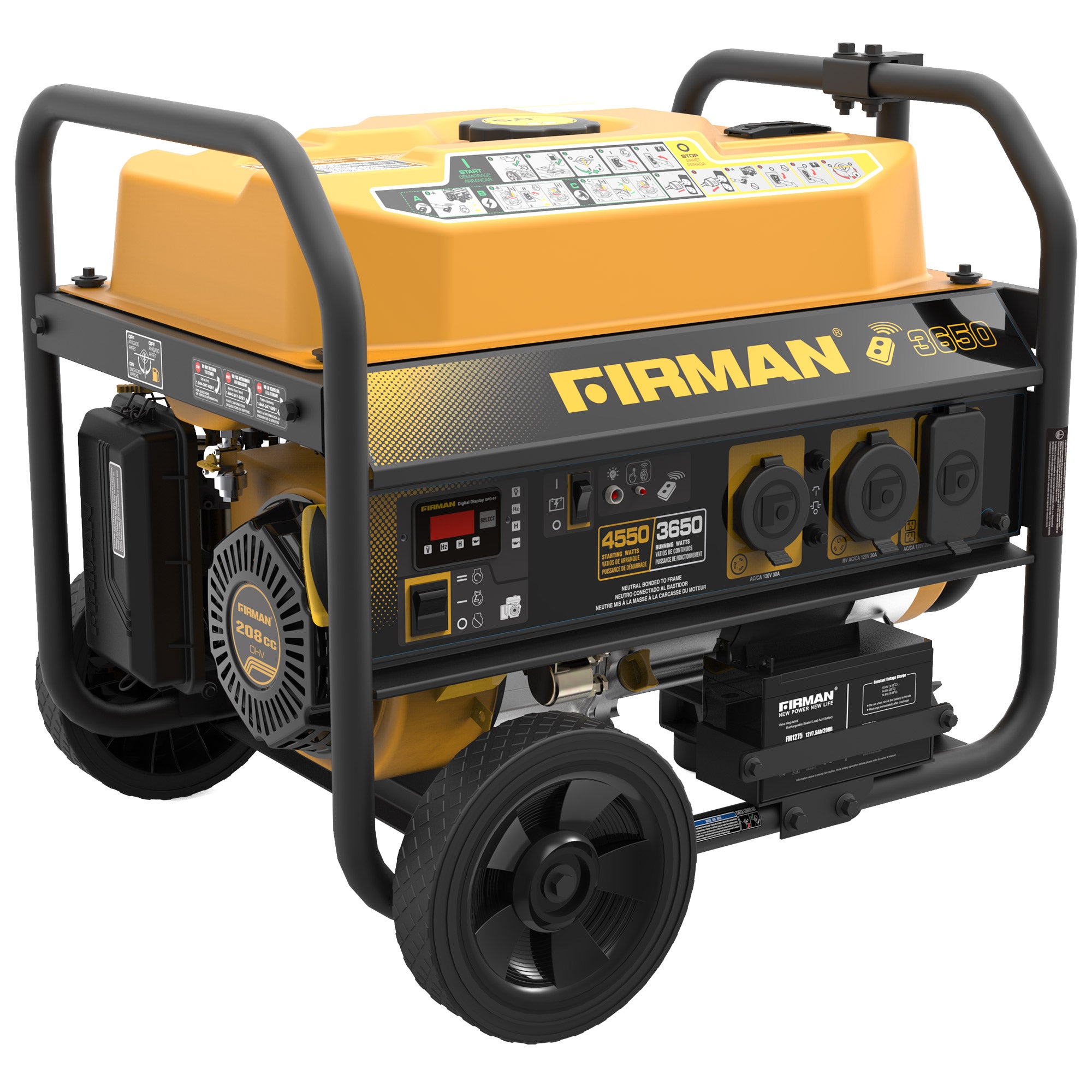 FIRMAN POWER EQUIPMENT GAS POWERED GENERATOR 4550W PEAK W/ REMOTE - Image 1