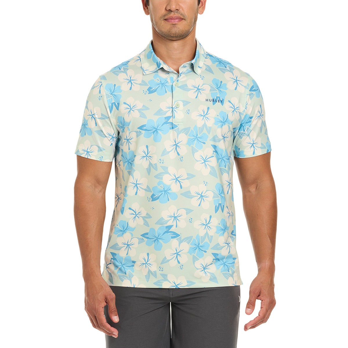 HURLEY MEN'S PRINTED SHORT SLEEVE POLO