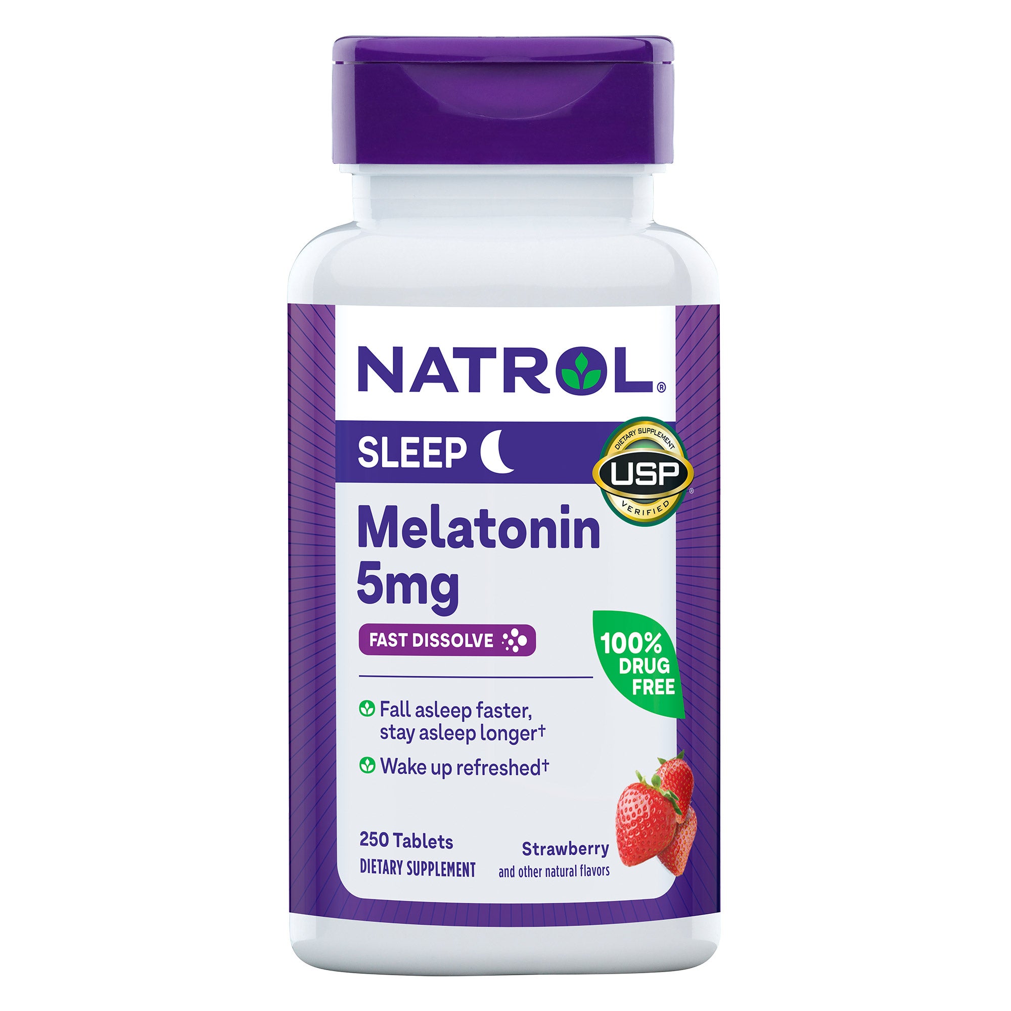 NATROL MELATONIN 5MG FAST DISSOLVE 250 TABLETS - Image 1