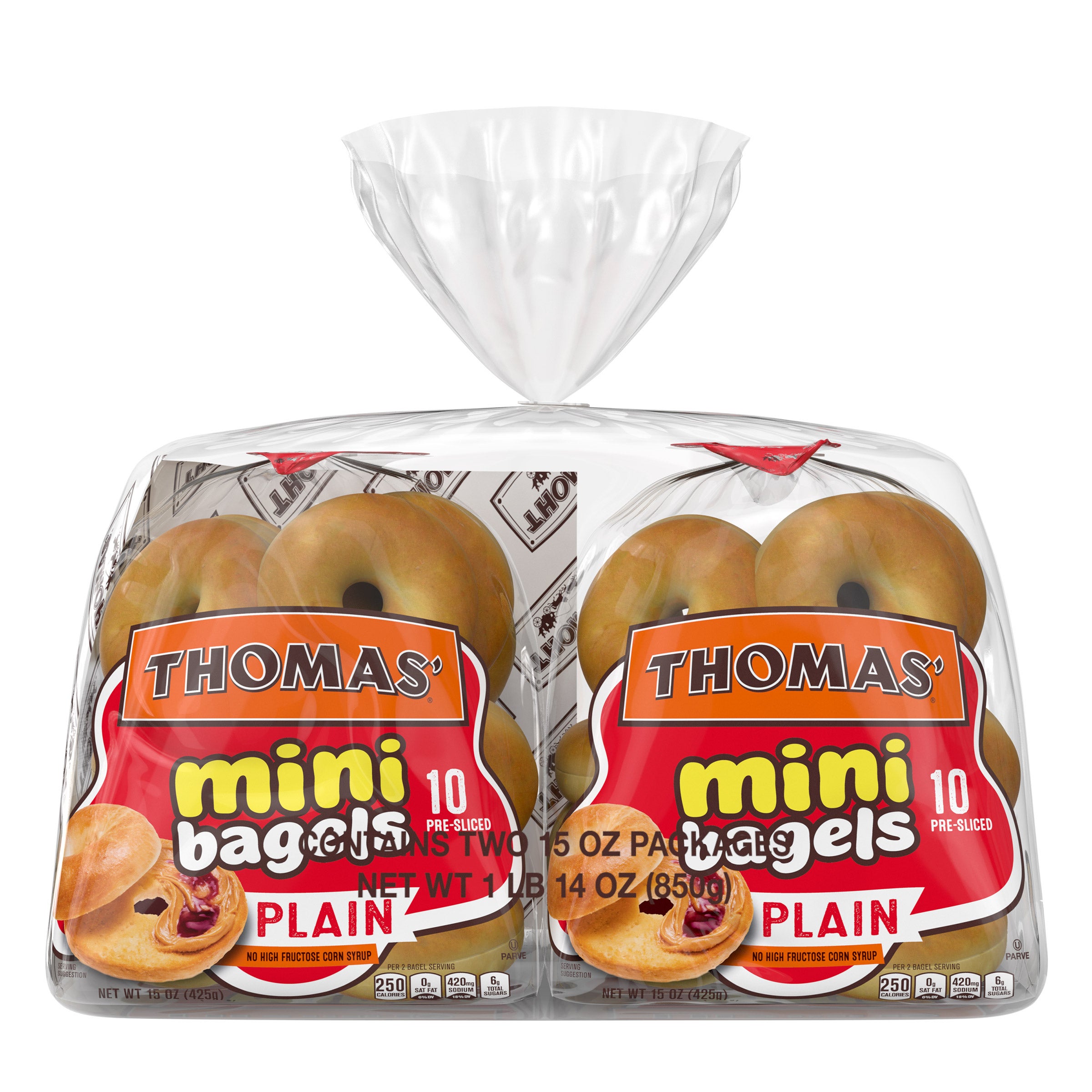 THOMAS' PLAIN MINI BAGELS 20/1.5 OZ