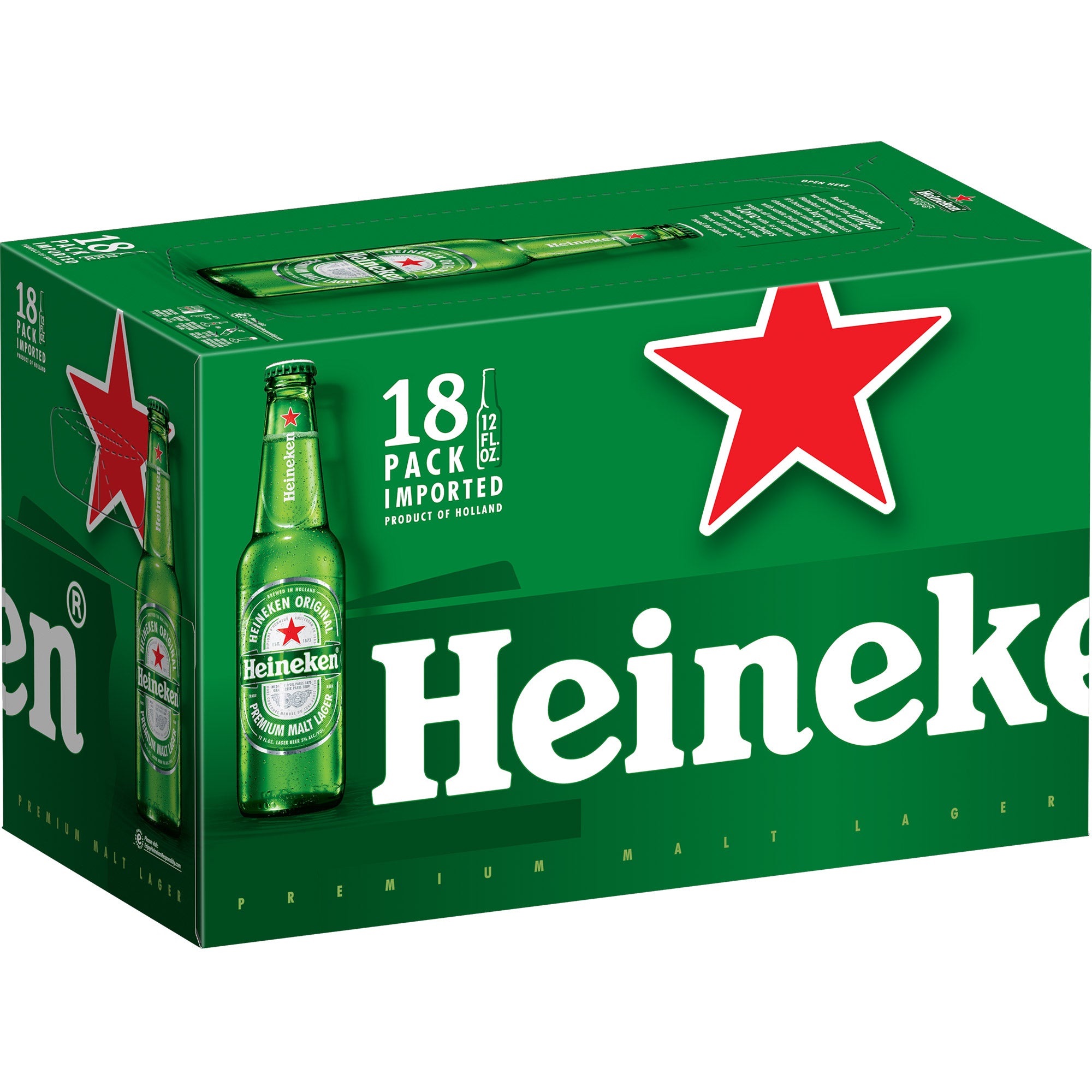 HEINEKEN HOLLAND IMPORT 18/12 OZ BOTTLES