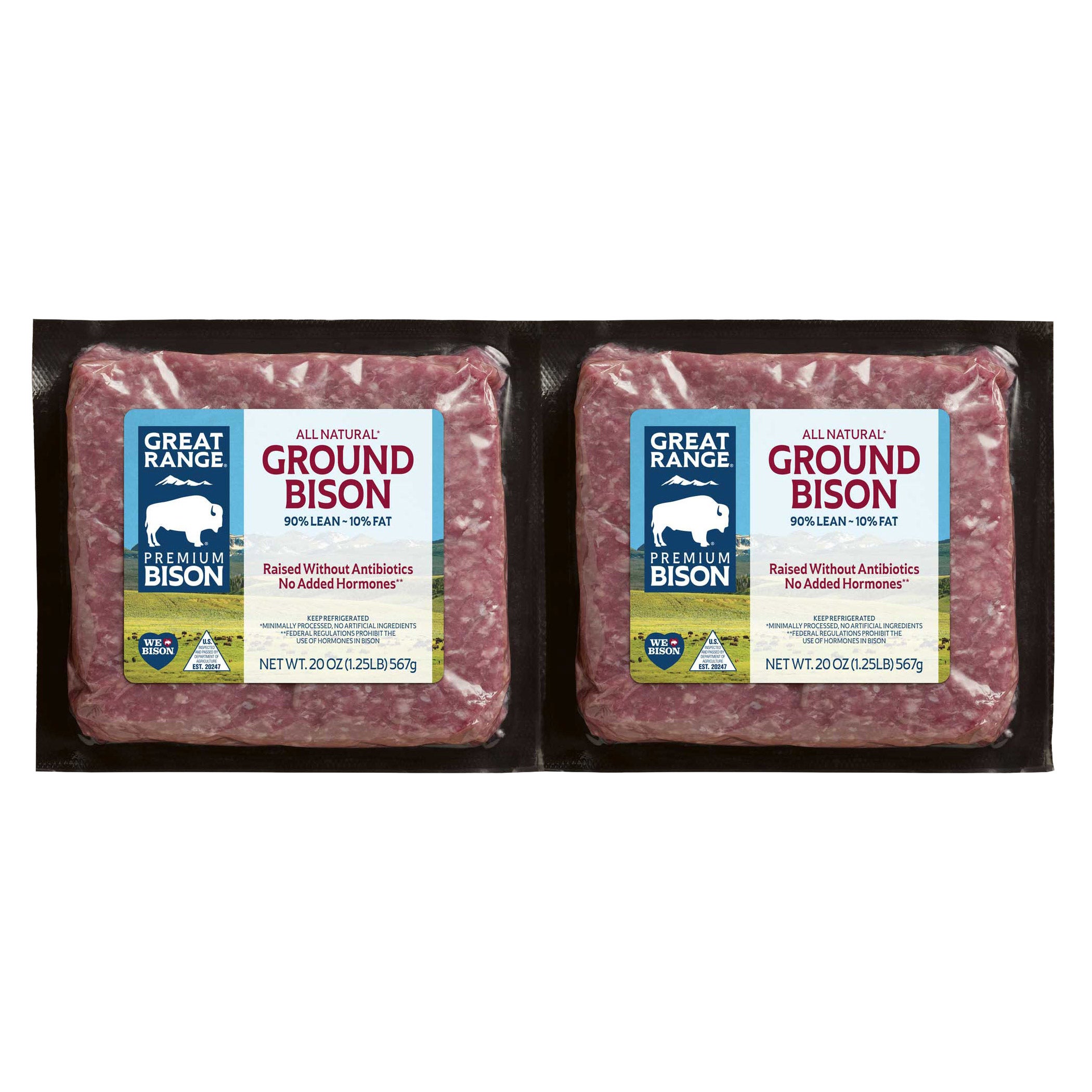GROUND BISON 90% LEAN 2 - 1.25 LB UNITS
