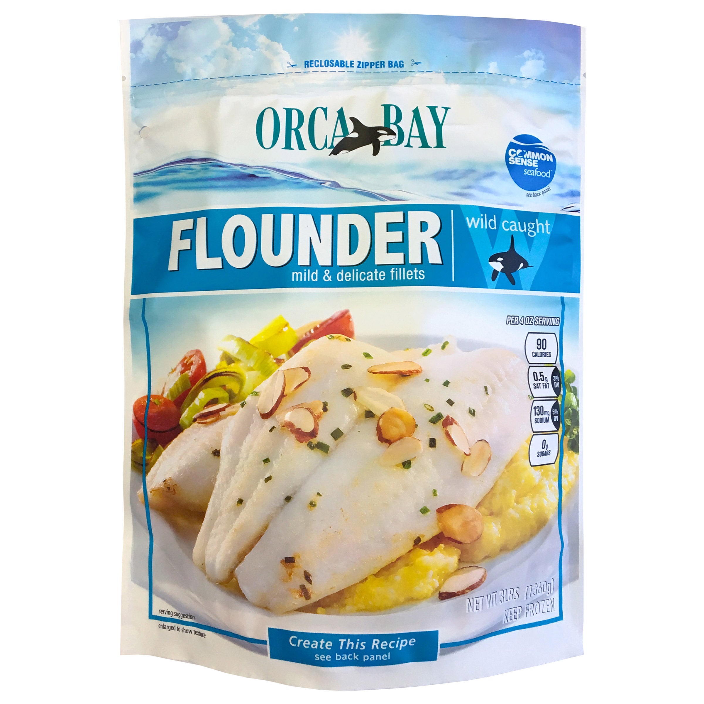 ORCA BAY WILD CAUGHT FLOUNDER FILLETS 3 LBS