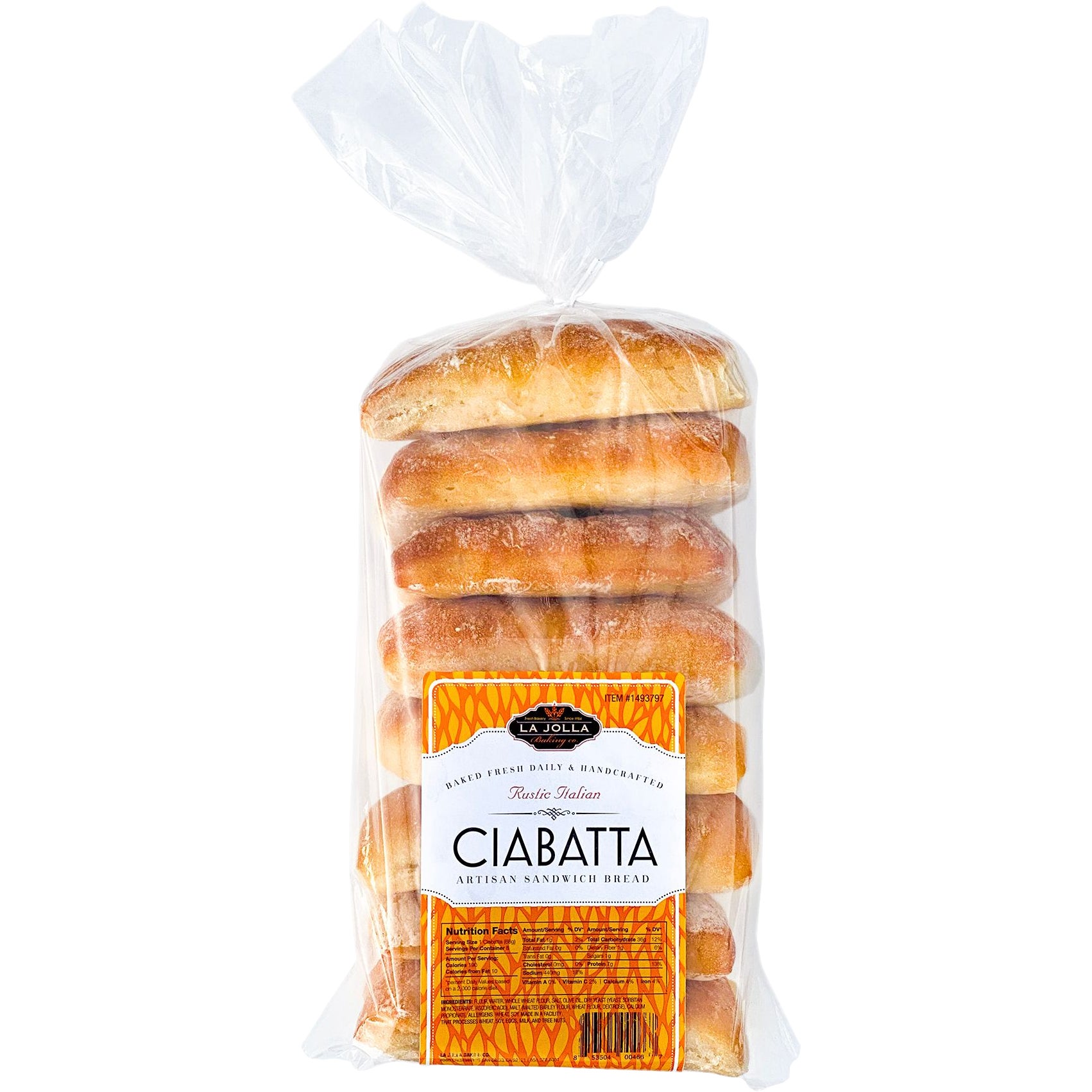 LA JOLLA BAKING CO. CIABATTA 8 CT - Image 1