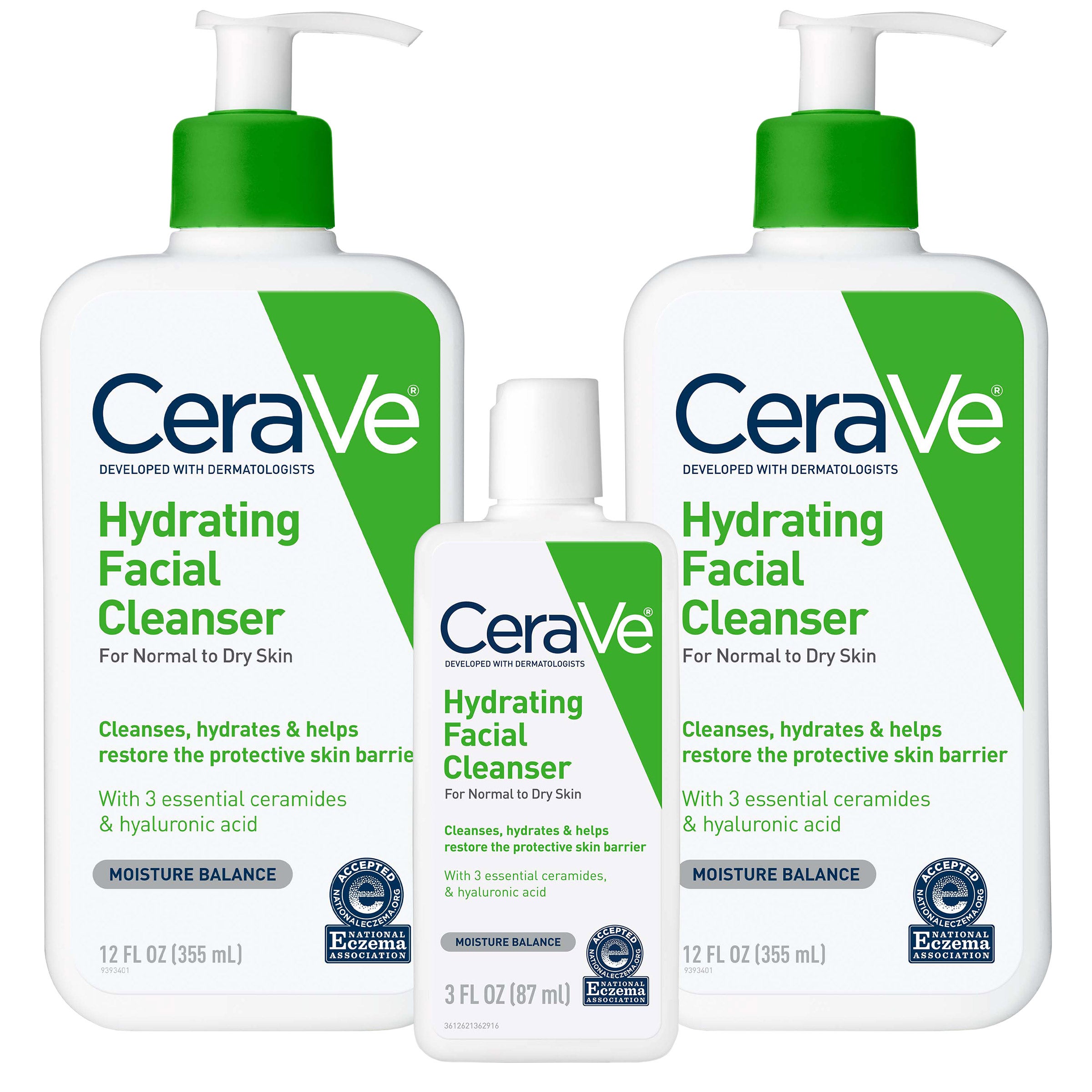 CERAVE HYDRATING FACIAL CLEANSER SET 27 FL OZ