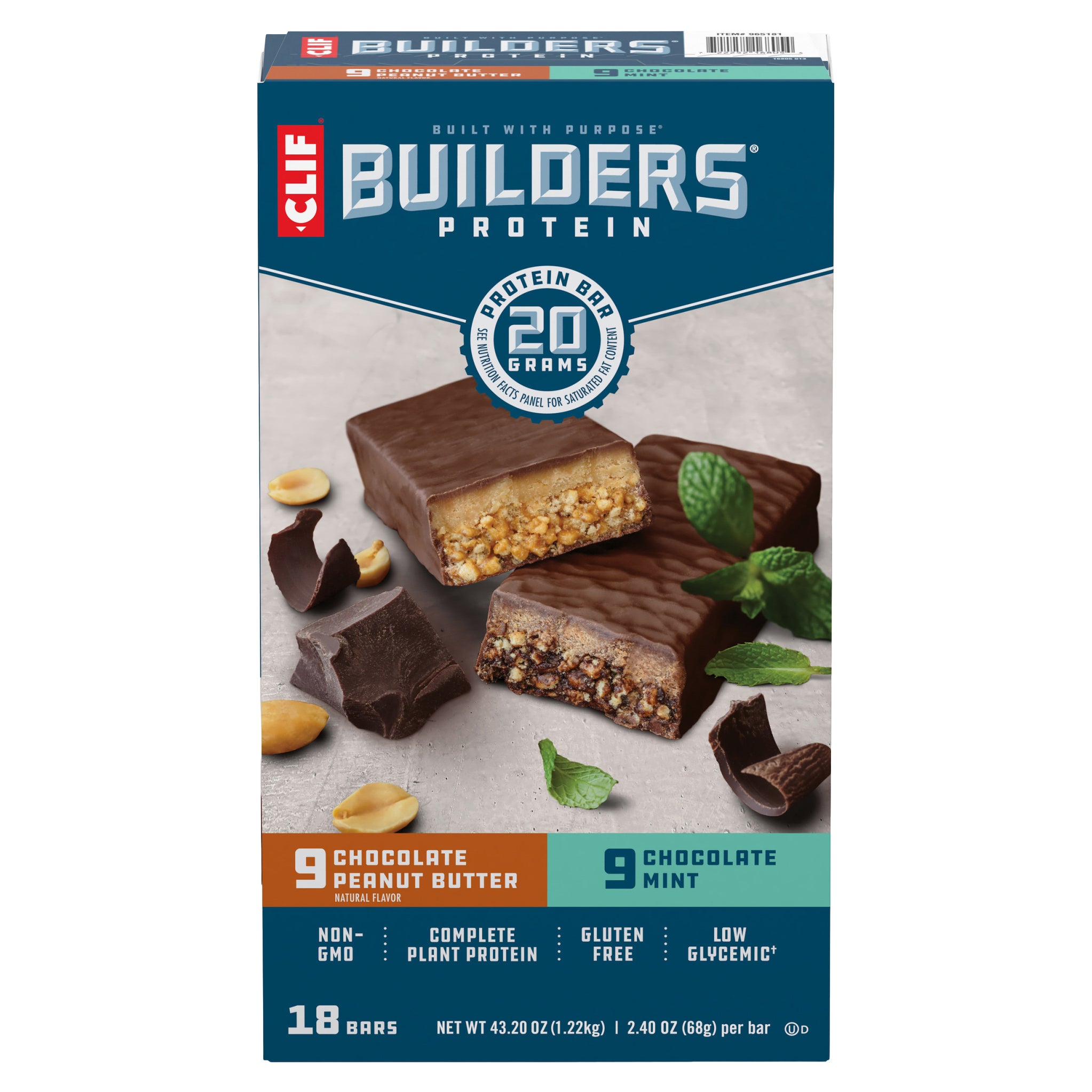 CLIF BAR BUILDER'S VARIETY 18 CT/2.4 OZ - Image 1
