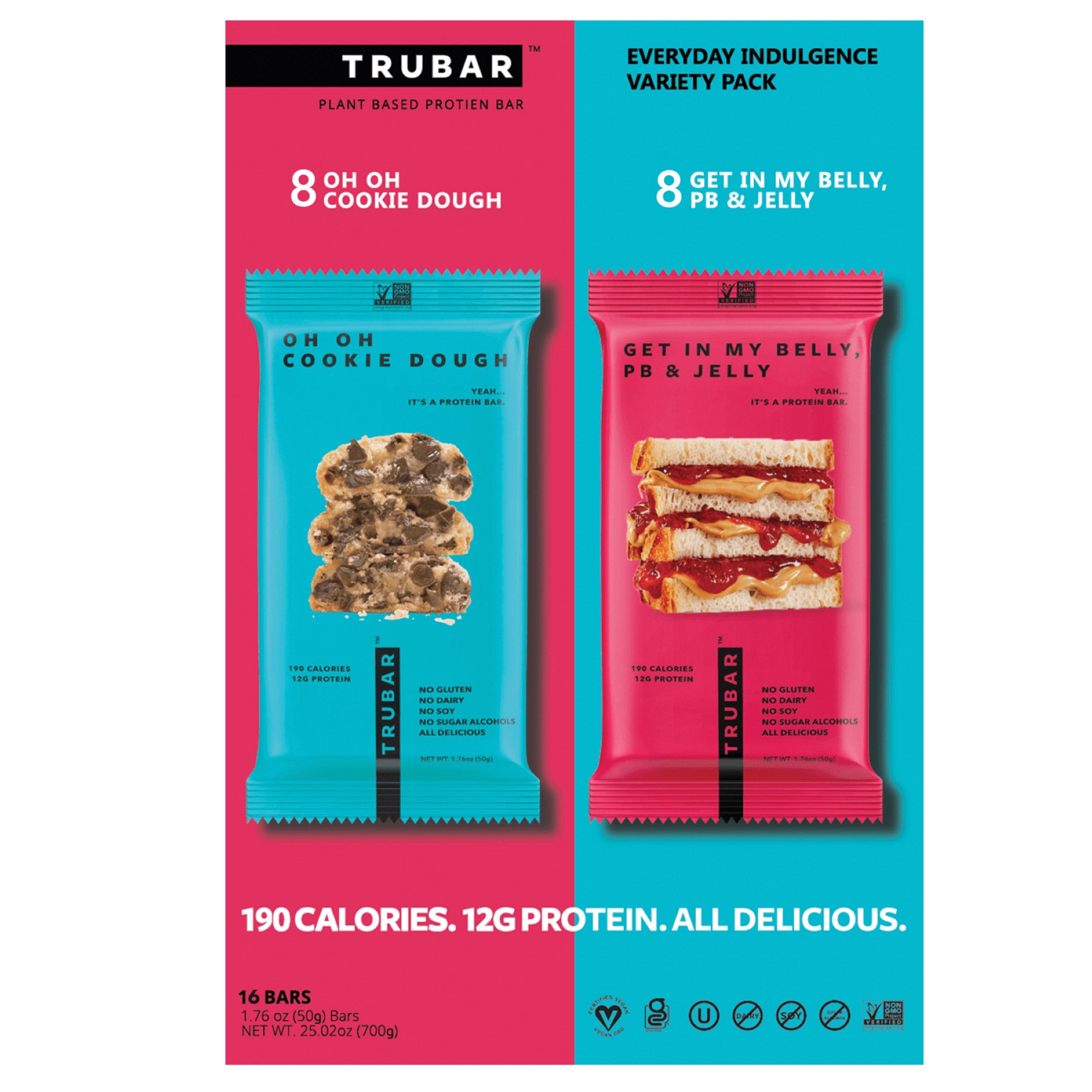 TRUBAR PROTEIN BAR VARIETY 16 COUNT 1.76 OUNCE EA