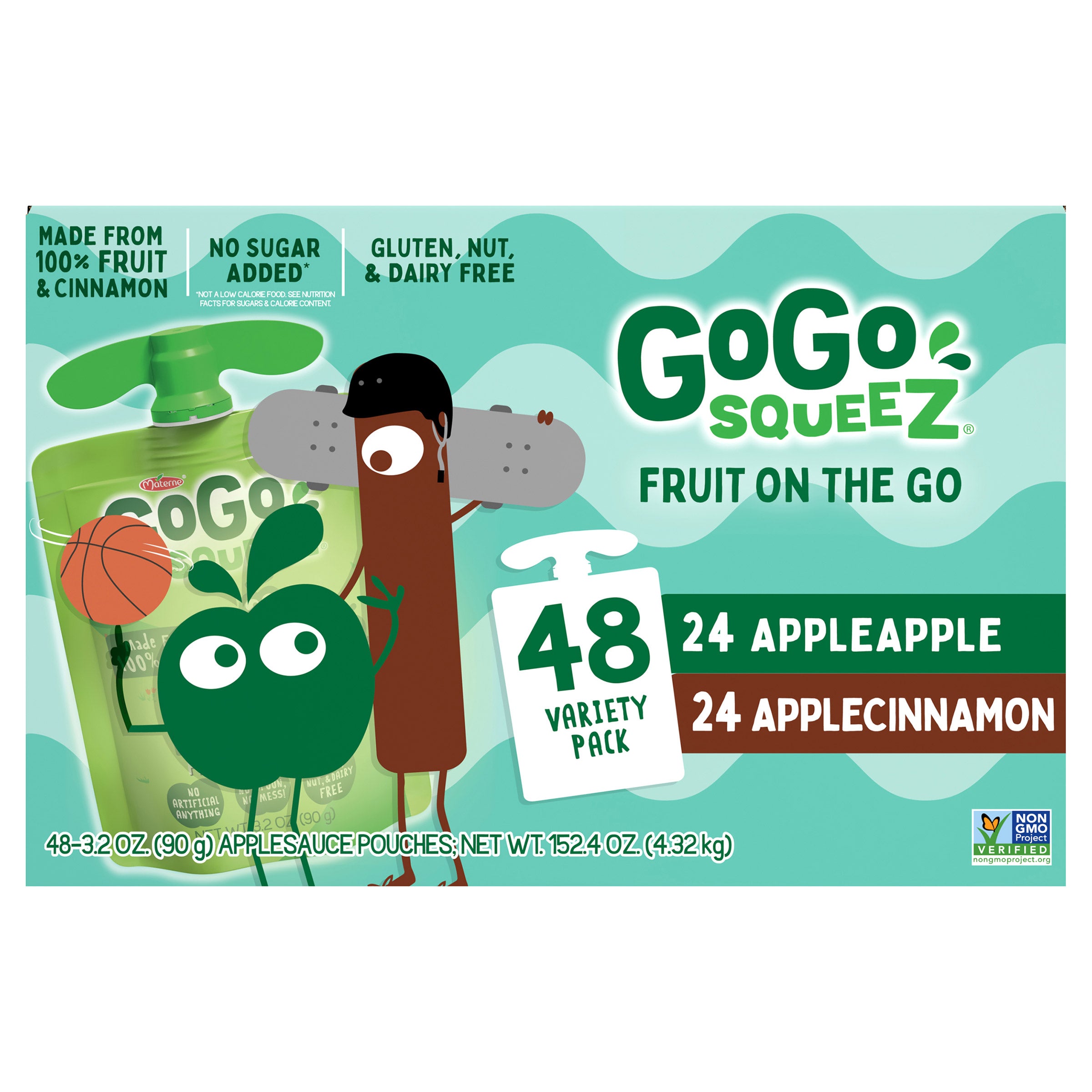 GOGO SQUEEZ APPLESAUCE VARIETY 48/3.2 OUNCE POUCHES