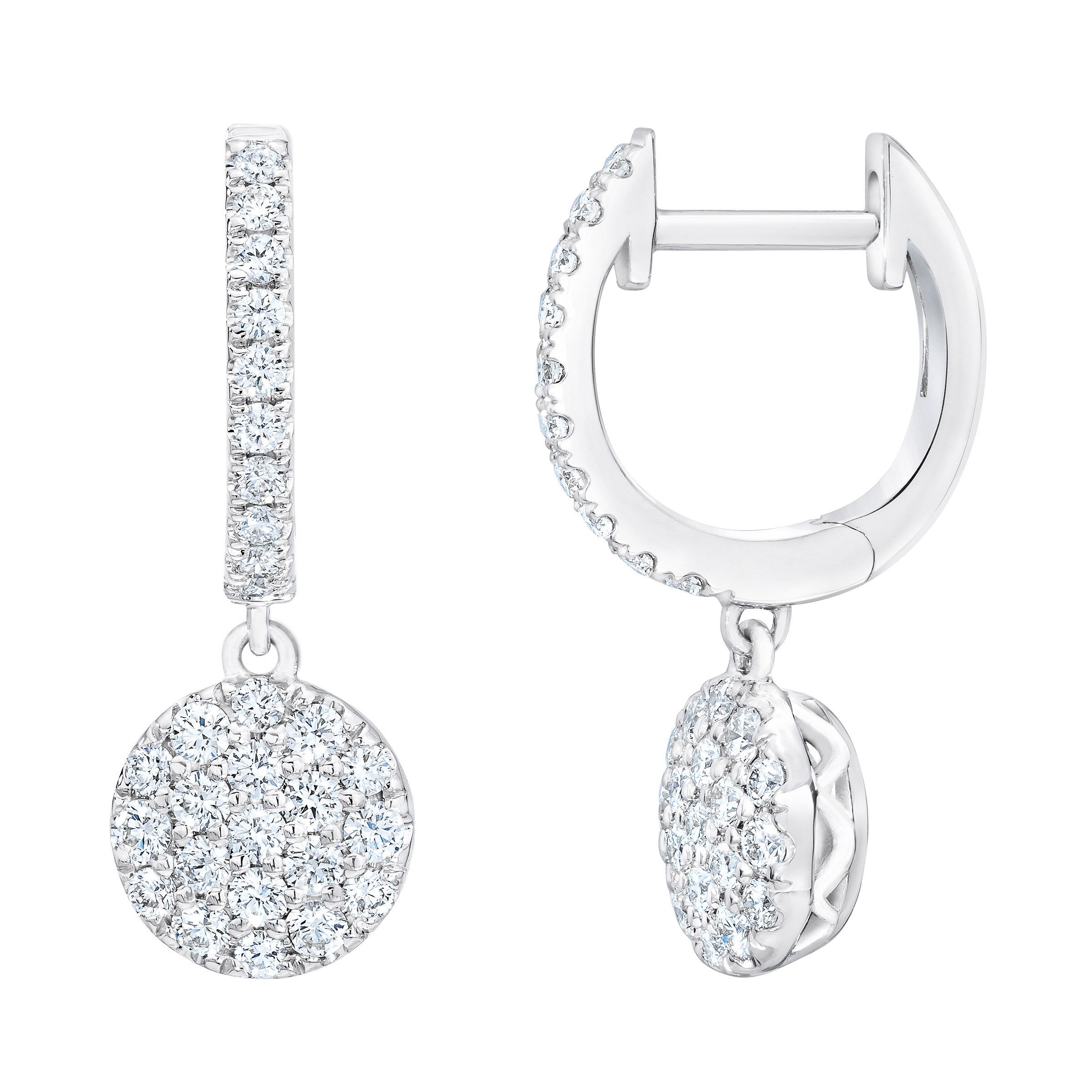 14KT WHITE GOLD VS2 I 0.50CTW ROUND DIAMOND EARRINGS - Image 1