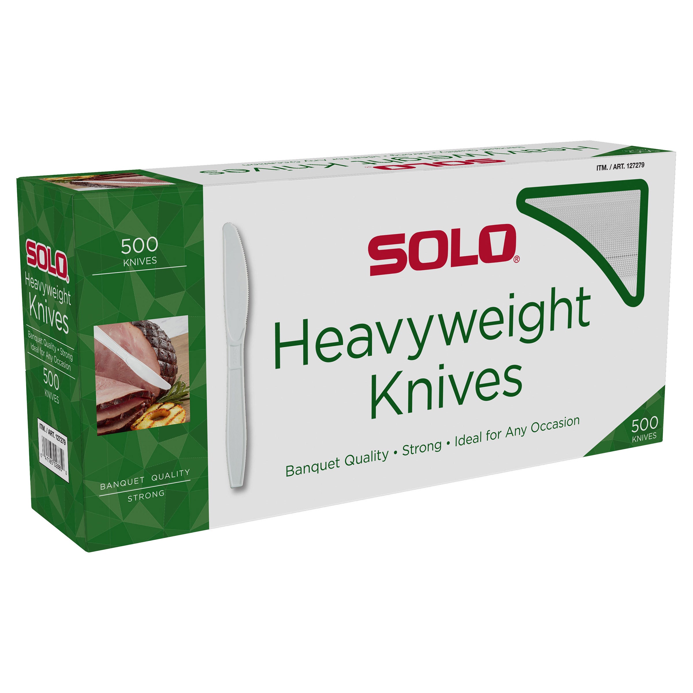 SOLO WHITE HEAVYWEIGHT KNIVES 500 COUNT