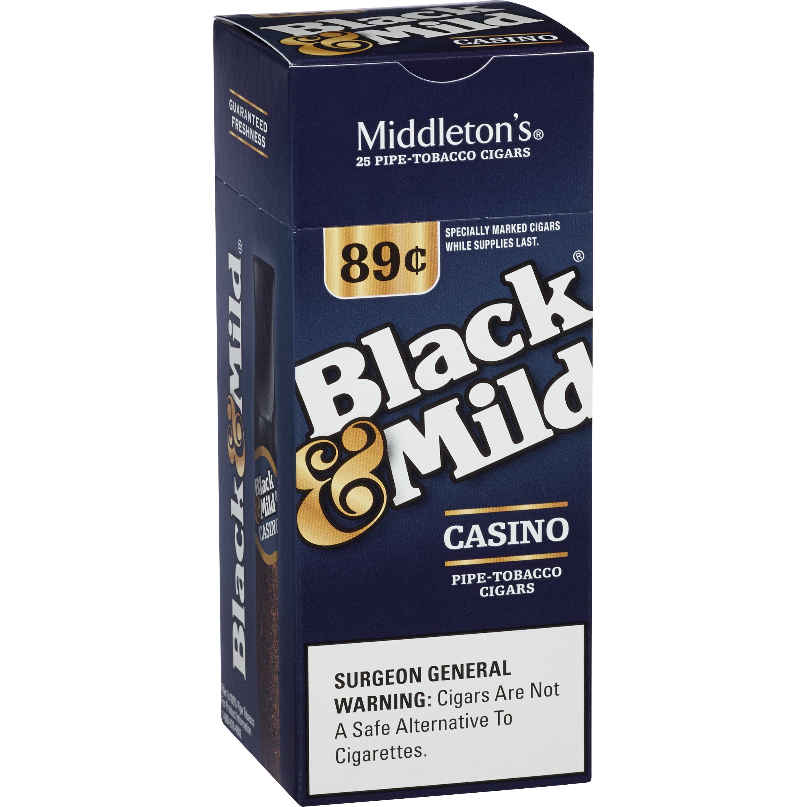 JOHN MIDDLETON B&M CASINO PT $.89 25CT UPRIGHT
