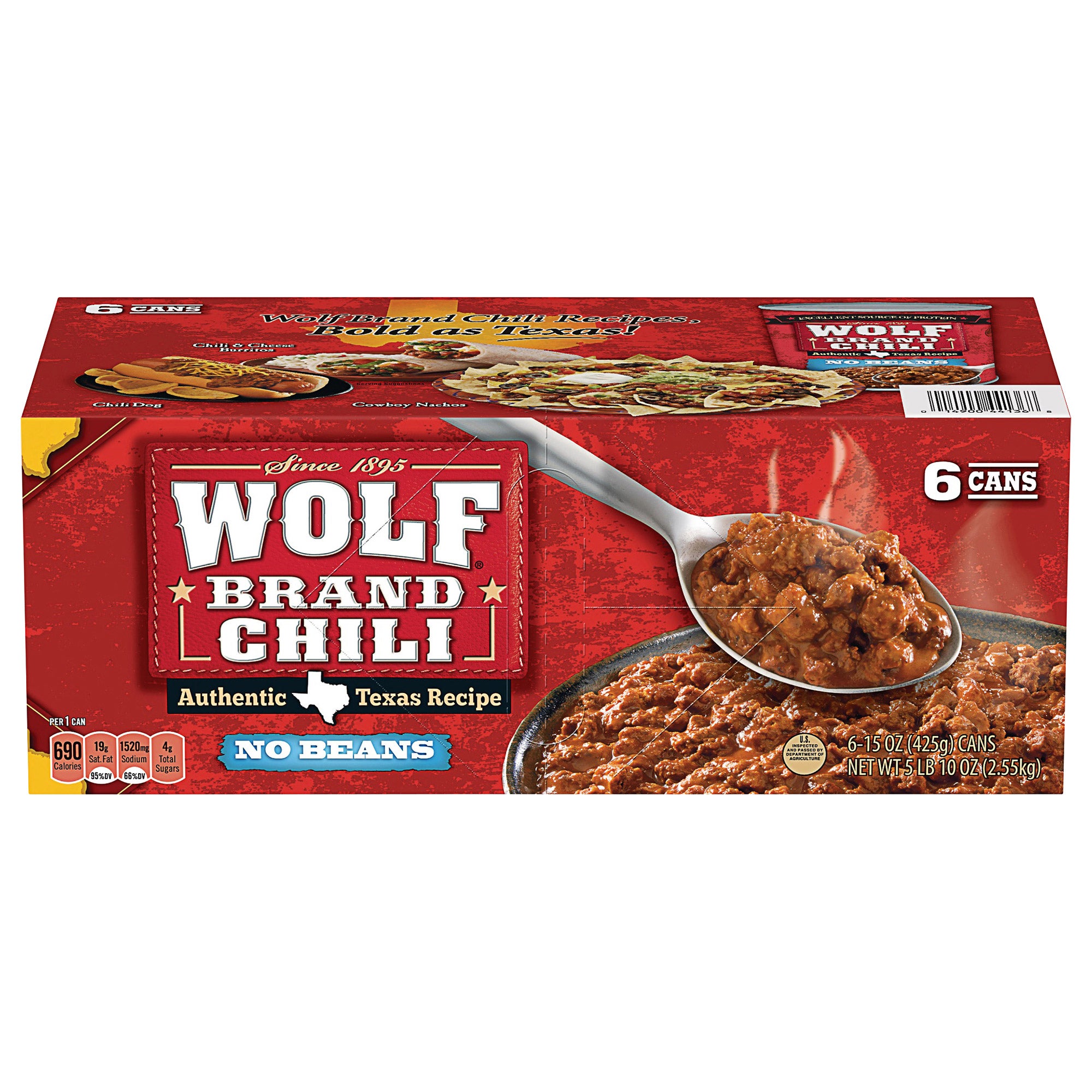 WOLF BRAND CHILI NO BEAN 6/15 OZ