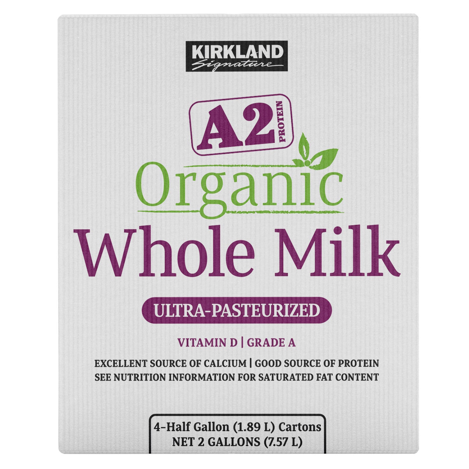 KIRKLAND SIGNATURE ORGANIC A2 PROTEIN WHOLE MILK 4-1/2 GAL