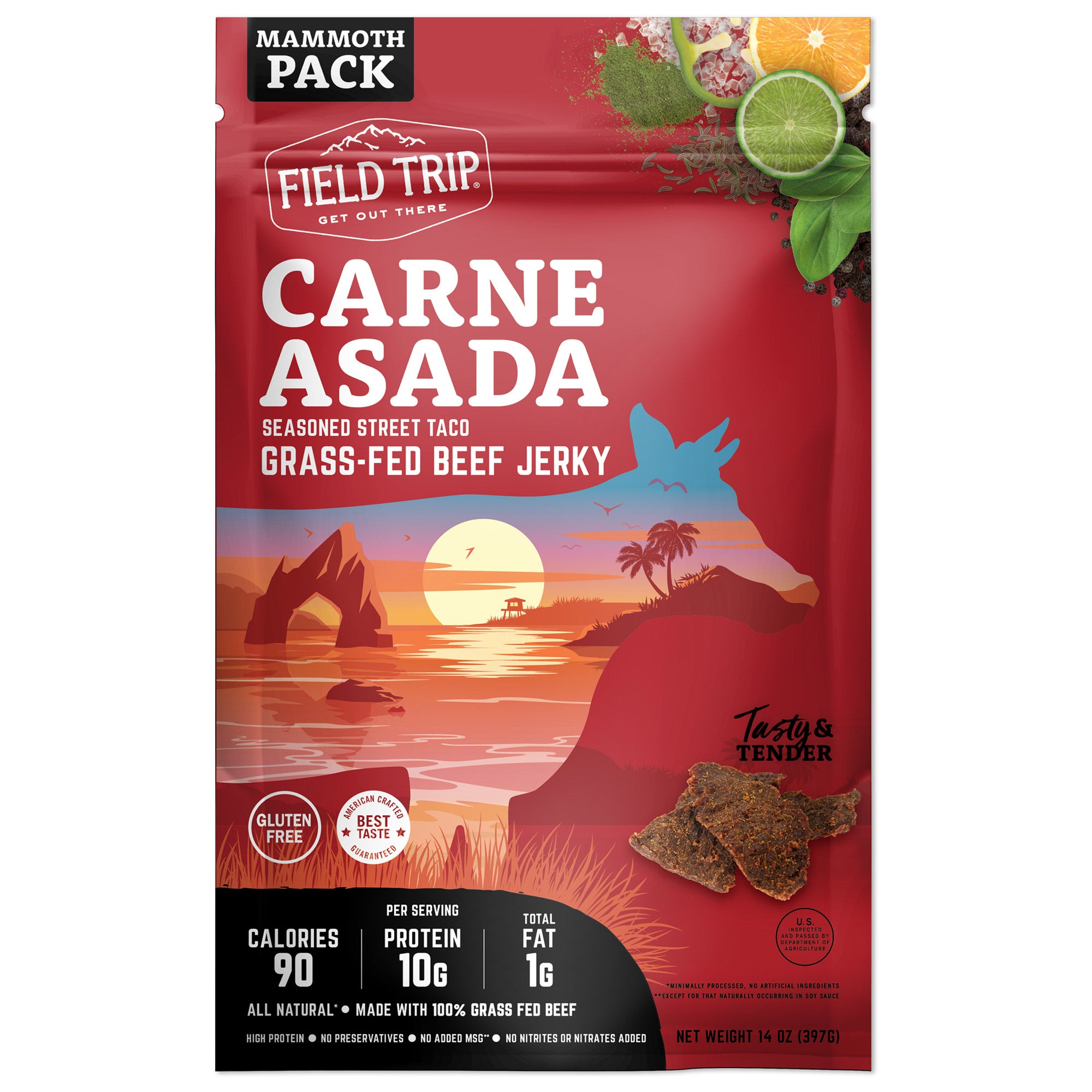 FIELD TRIP CARNE ASADA BEEF JERKY 14 OUNCES