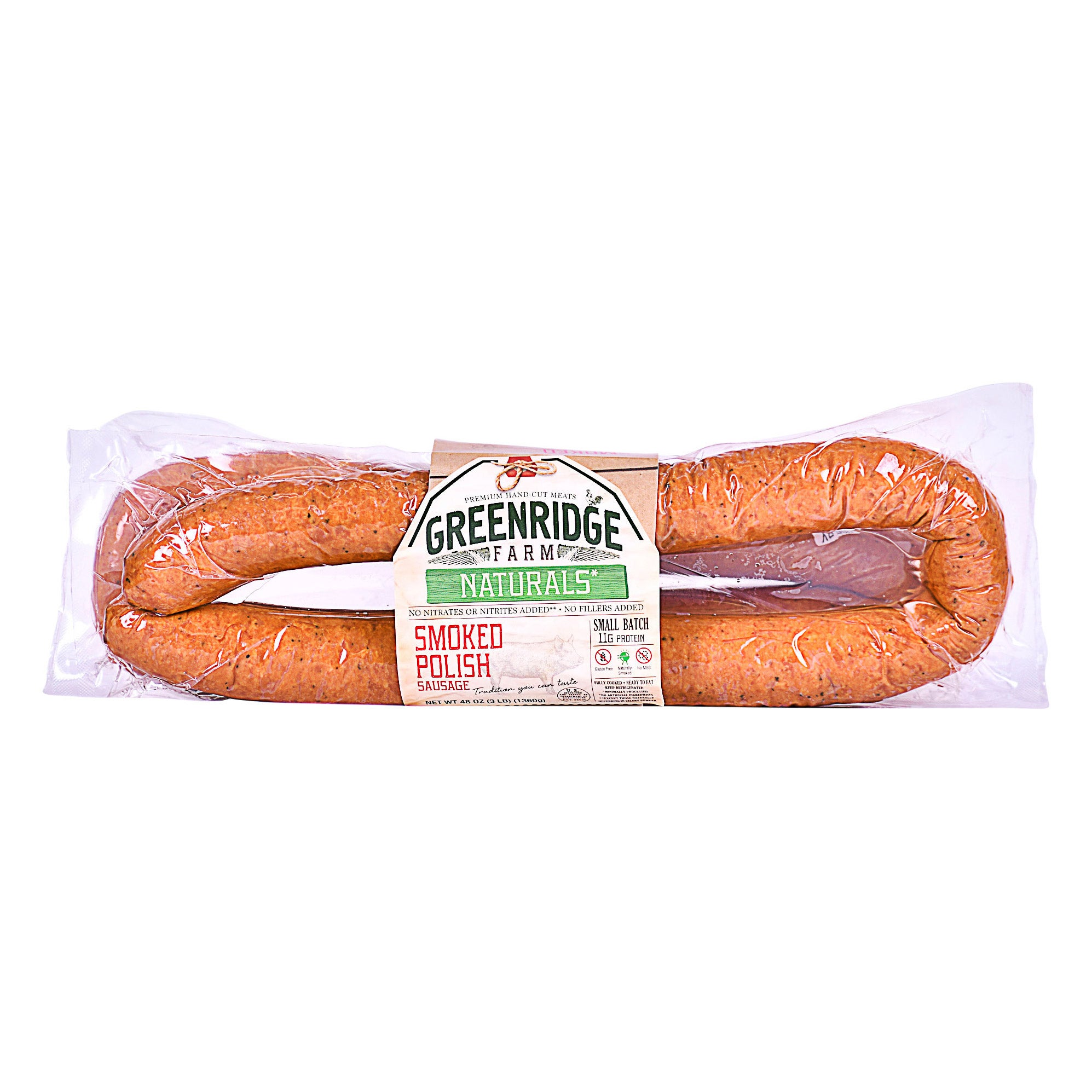 GREENRIDGE FARM SMOKED POLISH SAUSAGE 48 OUNCE PACKAGE