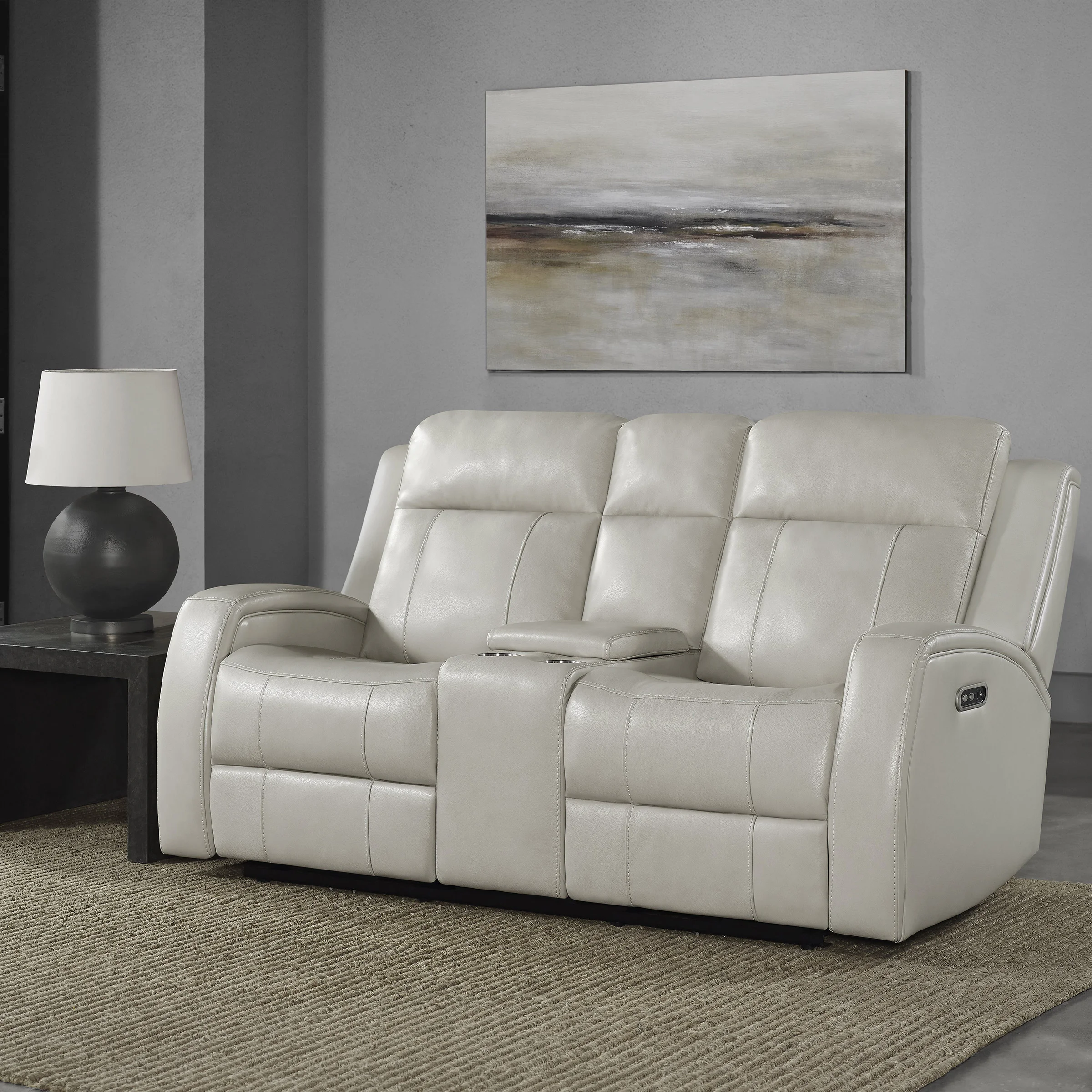 BARCALOUNGER LEATHER POWER RECLINING LOVESEAT