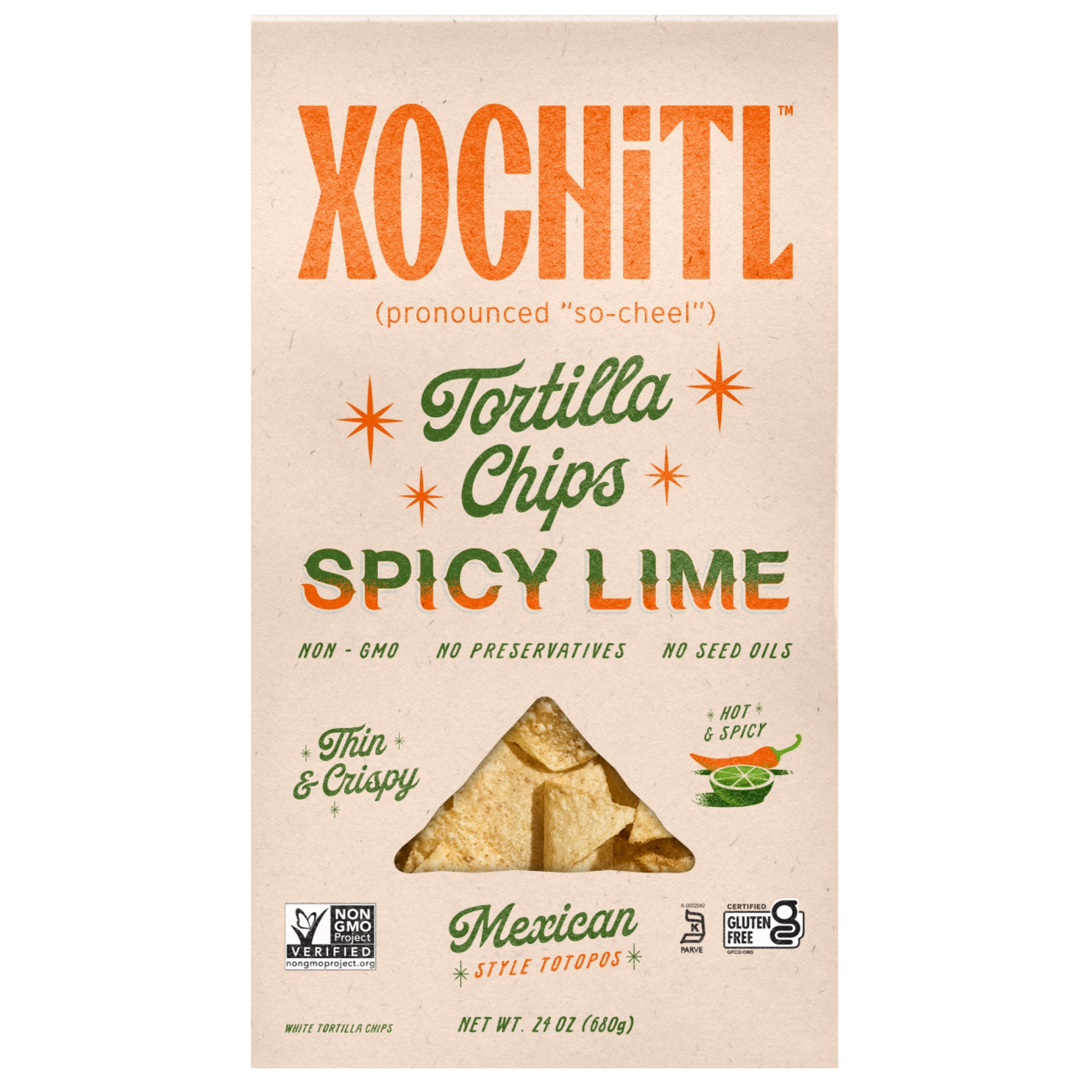 XOCHITL SPICY LIME CHIPS 24 OUNCES - Image 1