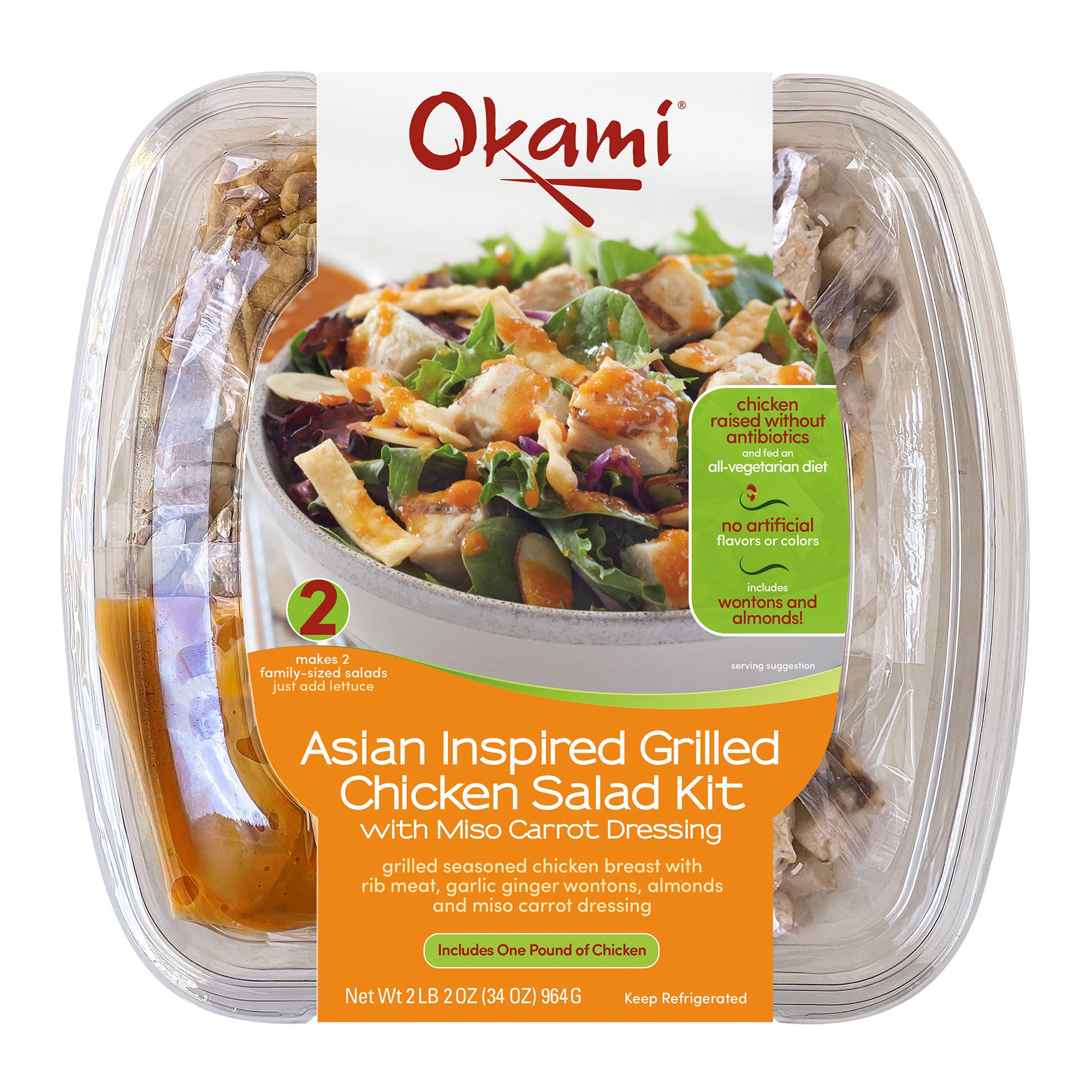 OKAMI ASIAN INSPIRED GRILLED CHICKEN SALAD 35.5 OUNCES
