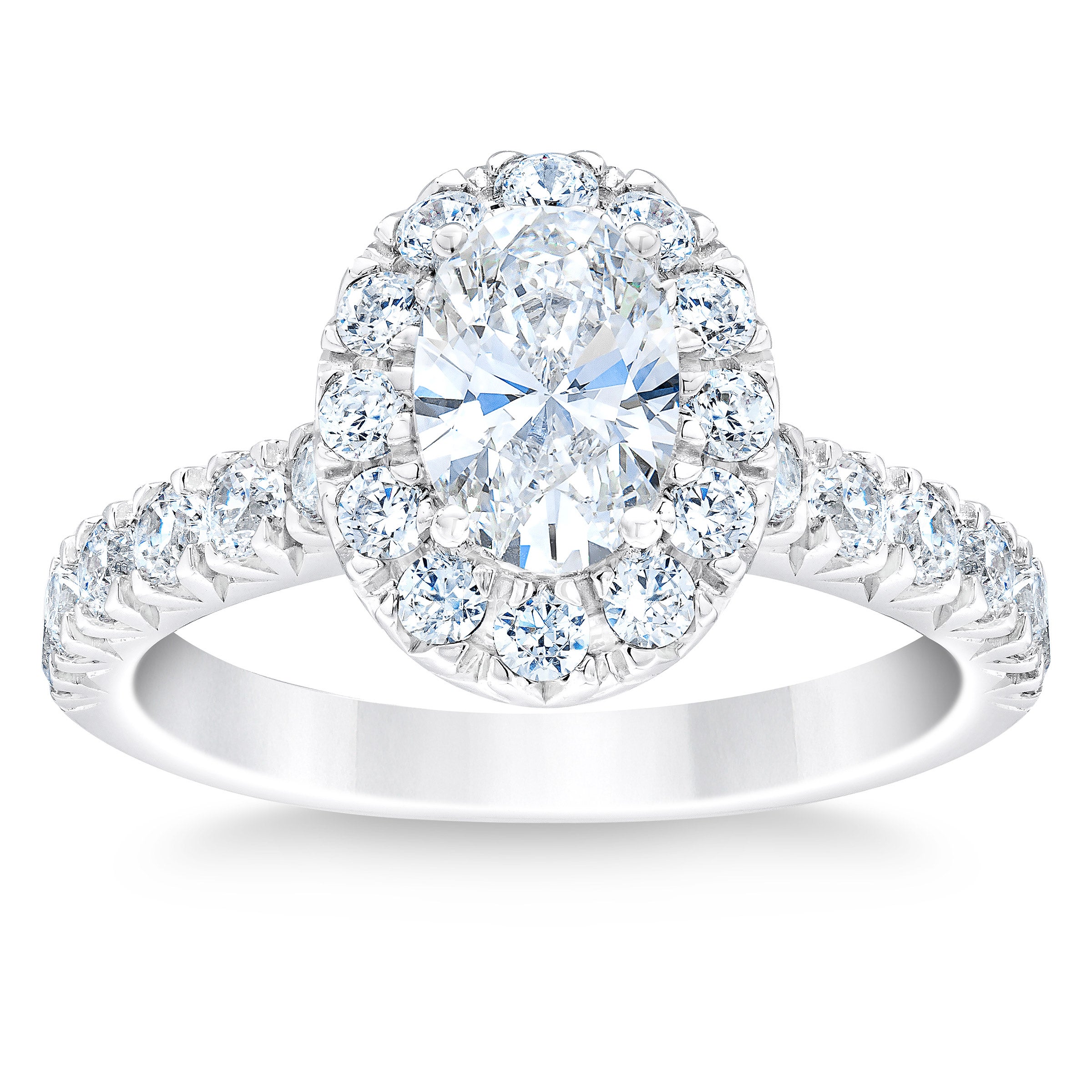 PLATINUM VS2 G 2.00CTW OVAL CUT RING (1.0CTR) SIZE 7 - Image 1