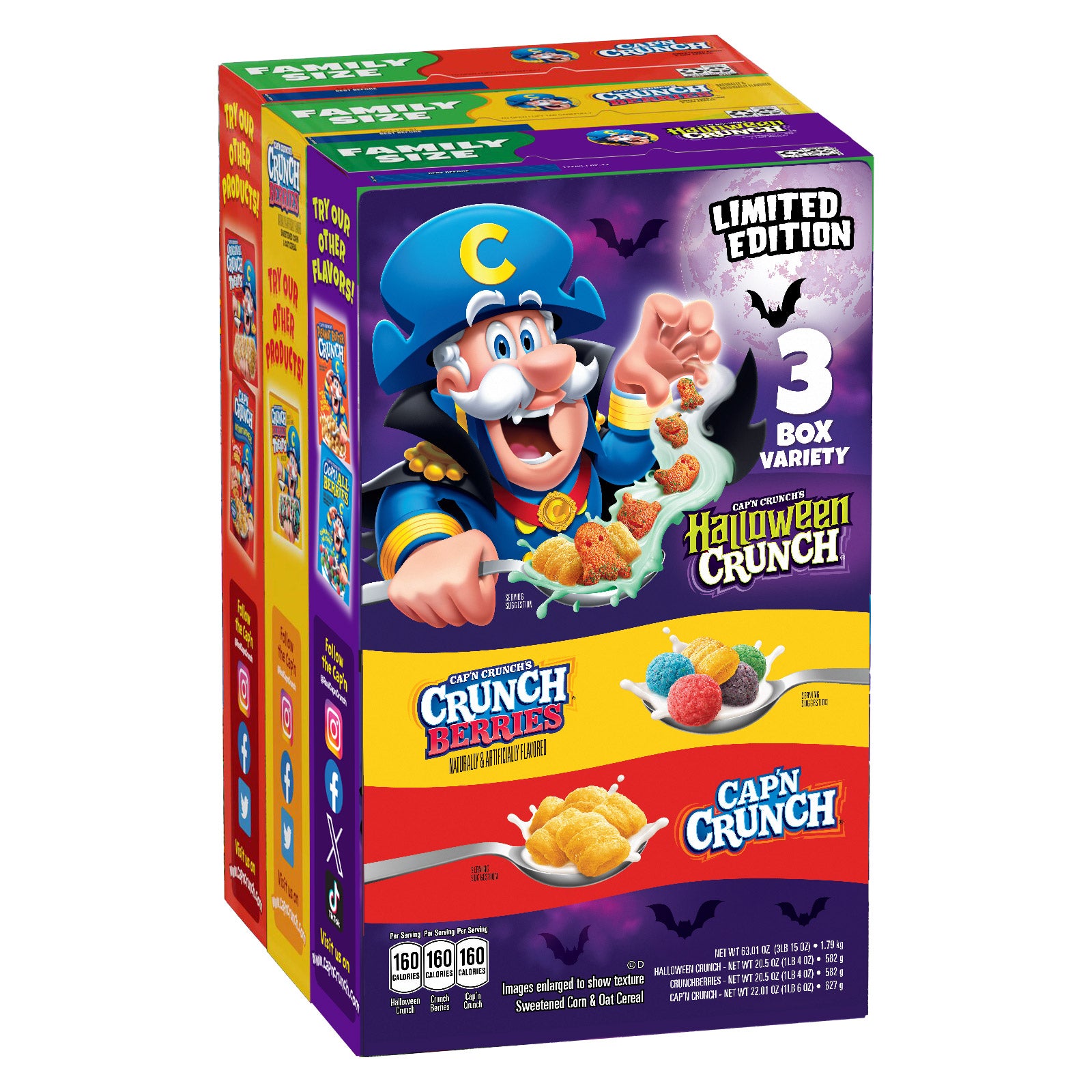 CAP'N CRUNCH HALLOWEEN VARIETY PACK 60.3 OUNCES