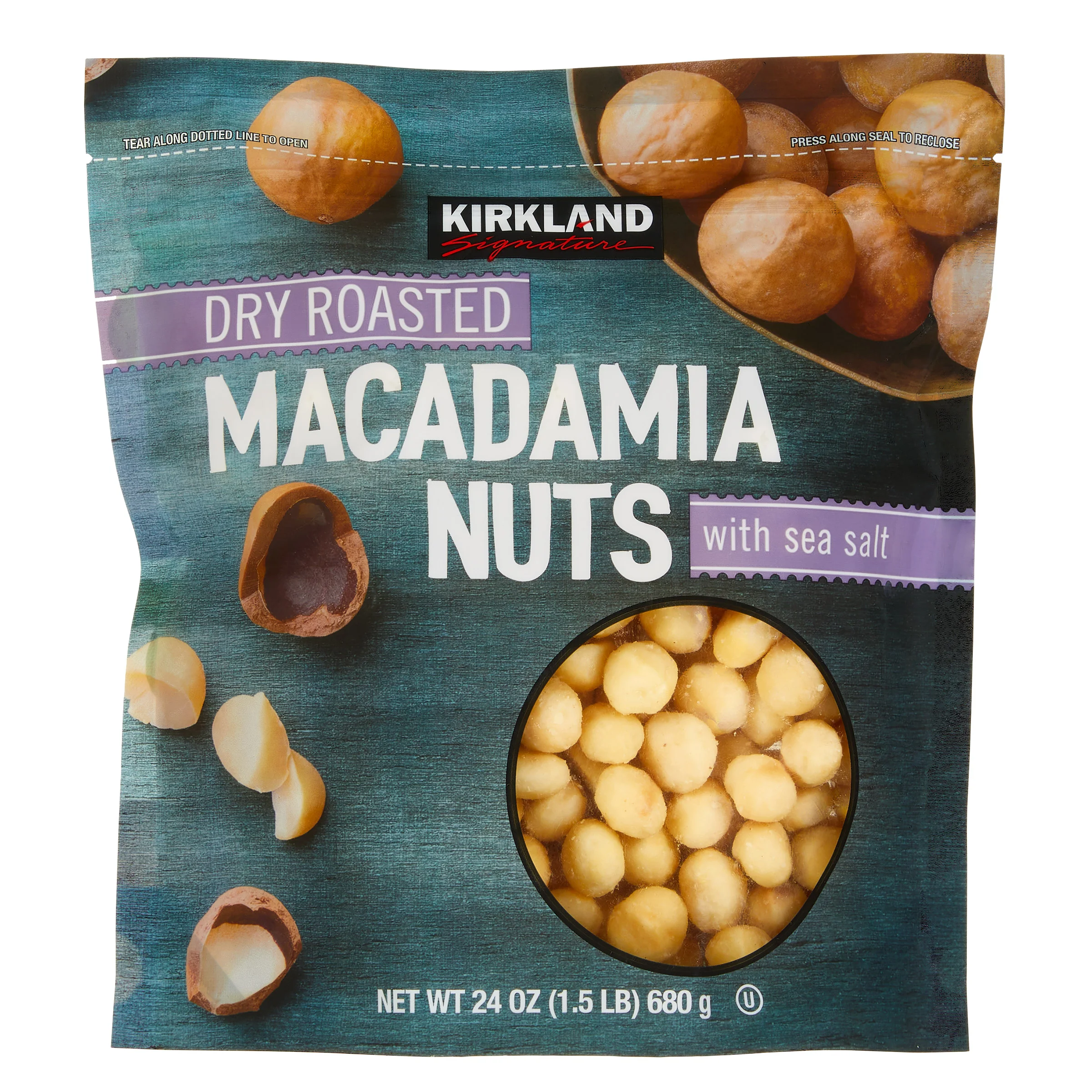 KIRKLAND SIGNATURE ROASTED MACADAMIA NUTS 24 OZ - Image 1