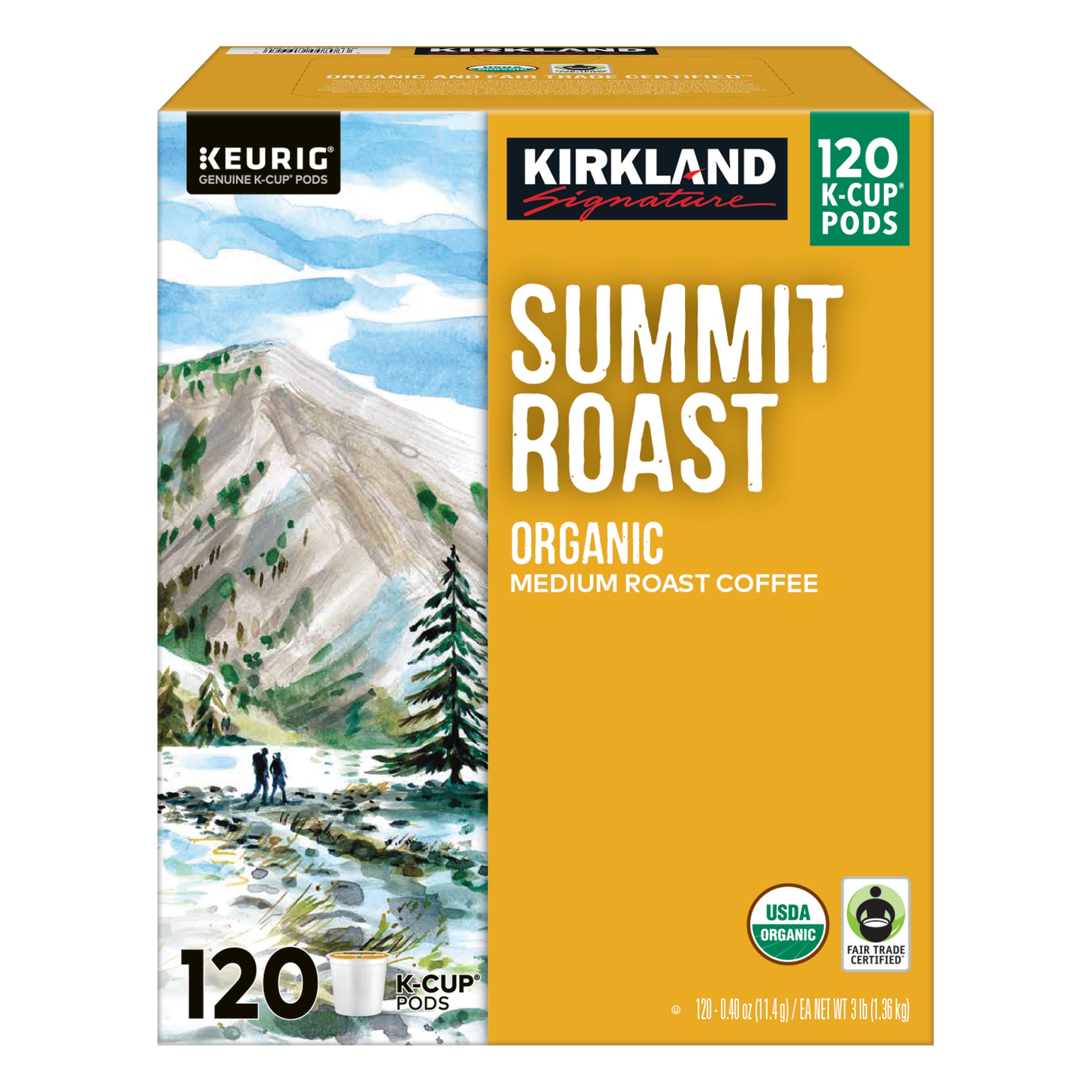 KIRKLAND SIGNATURE SUMMIT ROAST 120 CT ORGANIC K-CUP PODS - Image 1