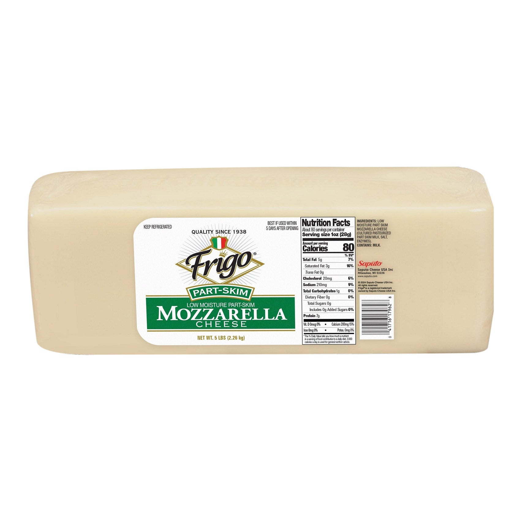 FRIGO MOZZARELLA LOAF 5 LB - Image 1
