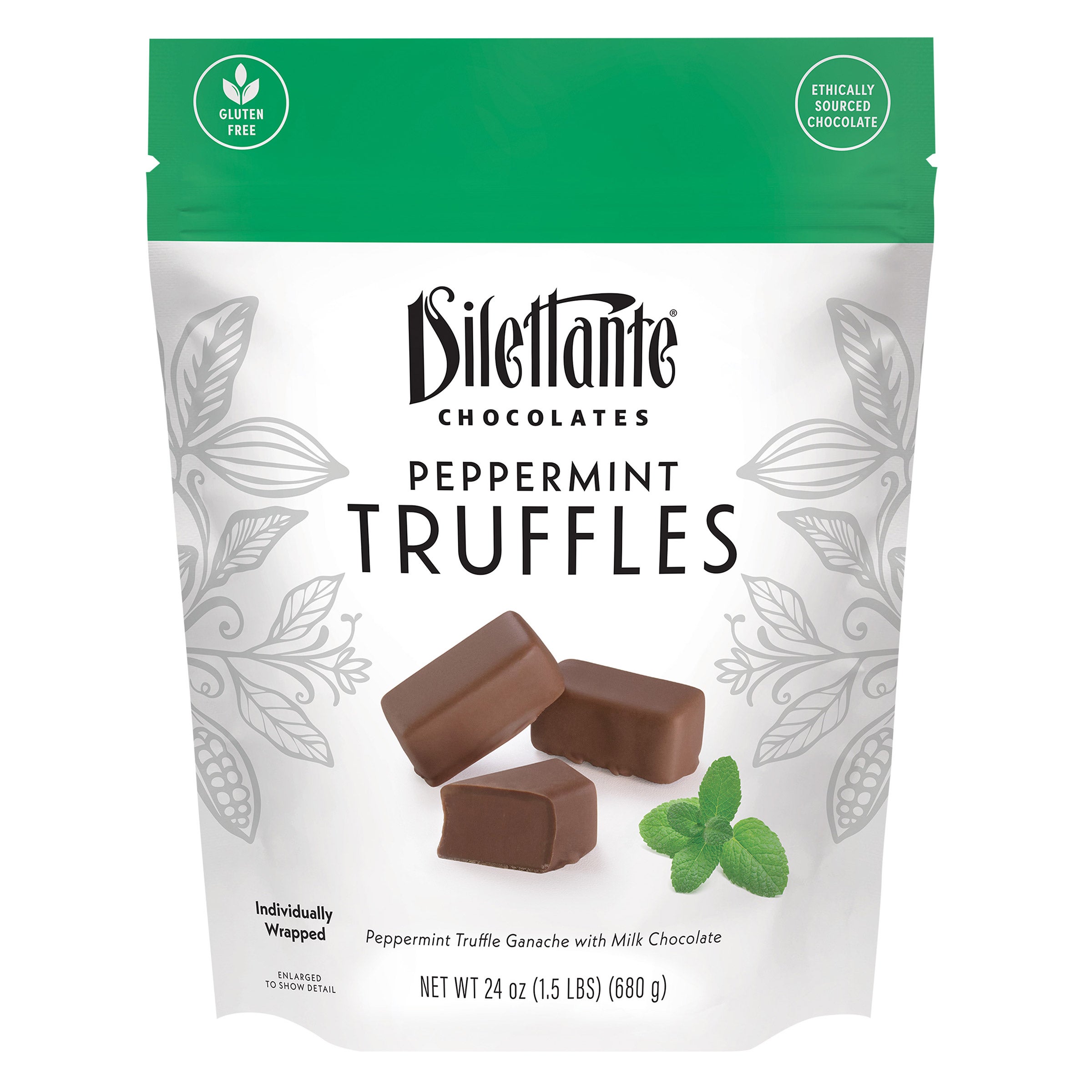 DILETTANTE CHOCOLATES MINT TRUFFLE CREMES 24 OZ - Image 1