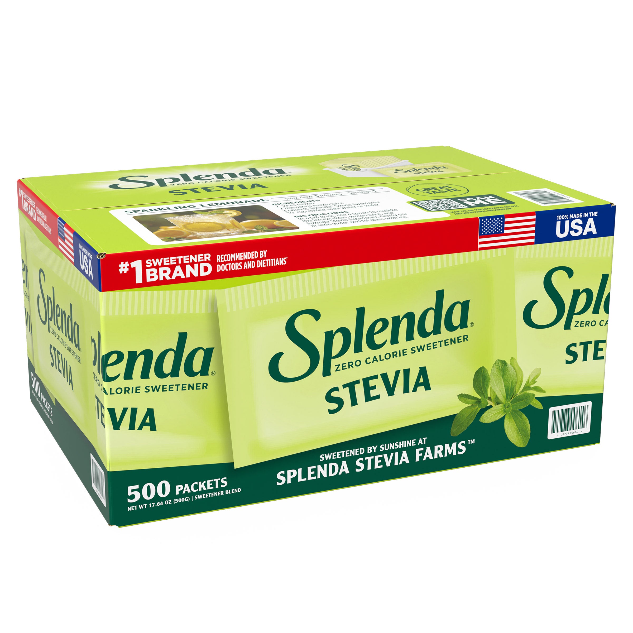 SPLENDA STEVIA PACKETS 500 COUNT BOX - Image 1