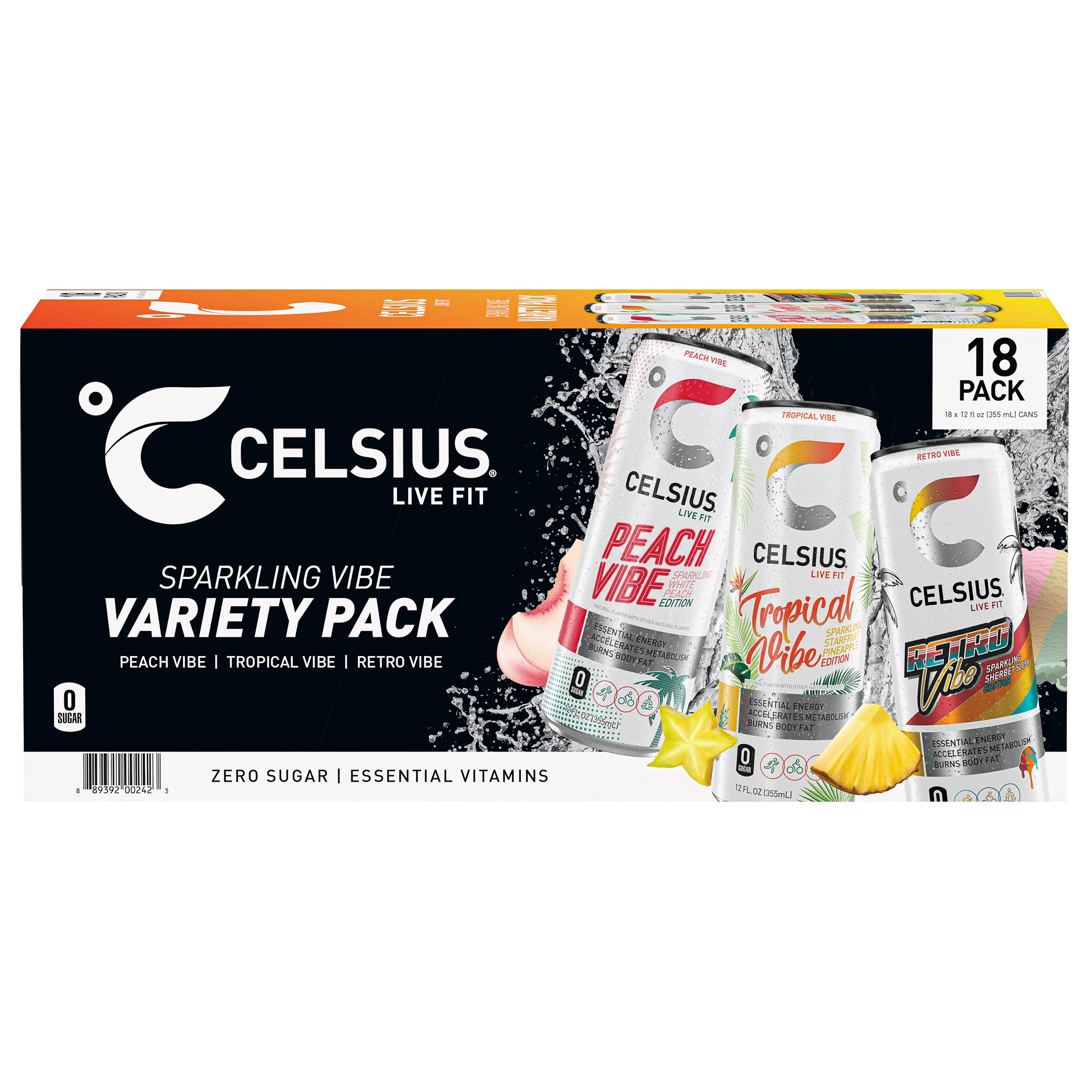 CELSIUS SPARKLING VIBE VARIETY 18/12 OZ - Image 1