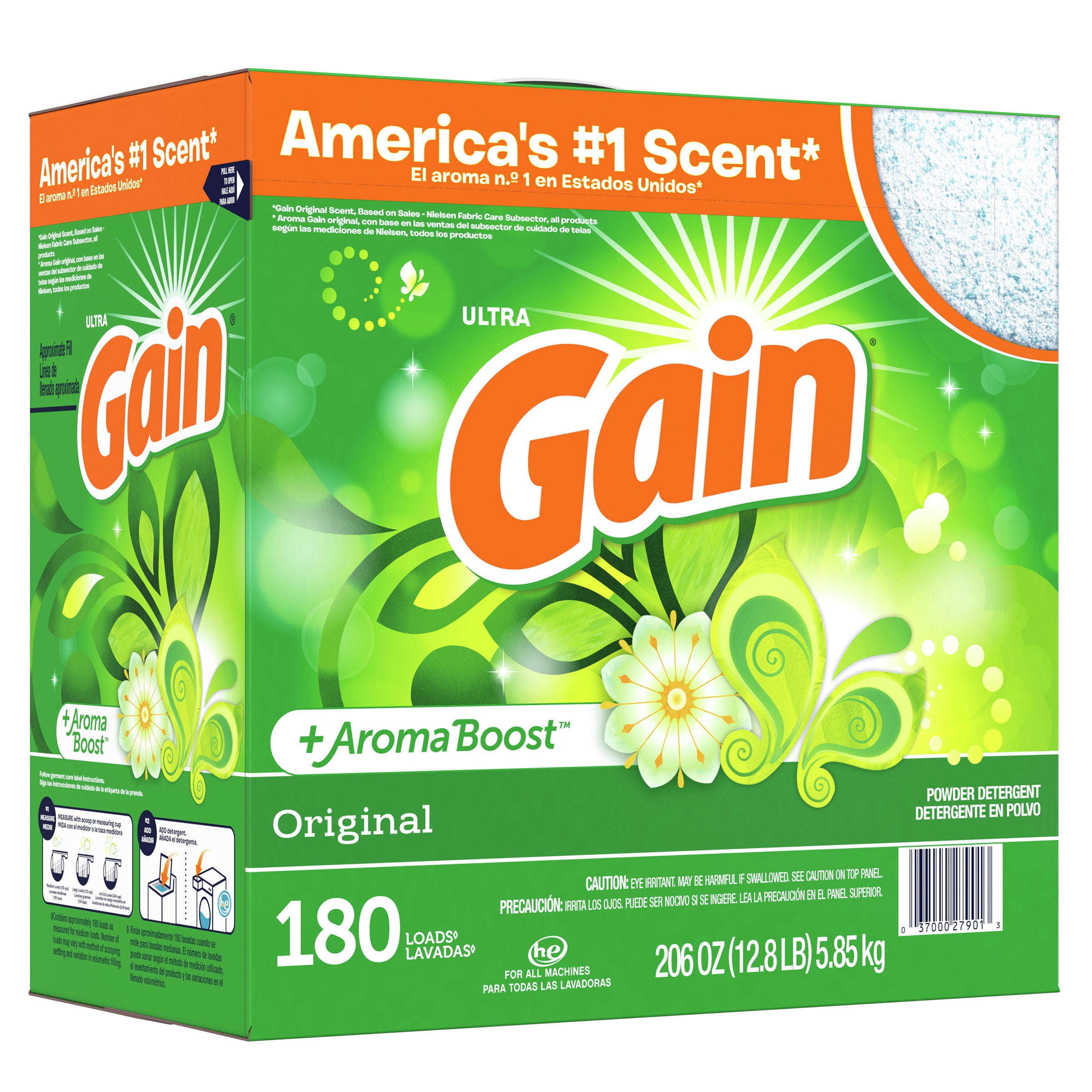 GAIN POWDER LAUNDRY DETERGENT 180 LOADS