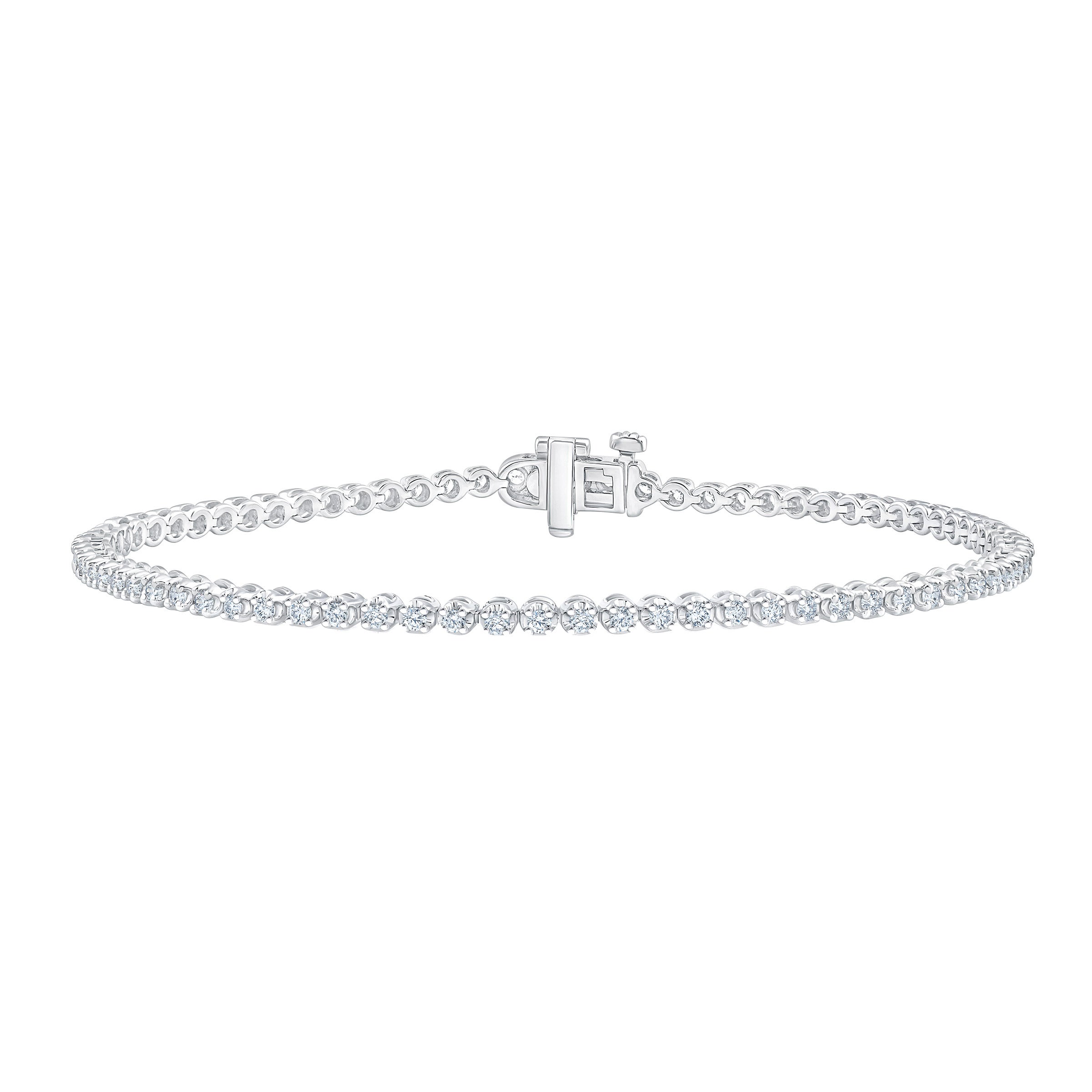 14KT WHITE GOLD VS2 I 1.00CTW ROUND DIAMOND BRACELET