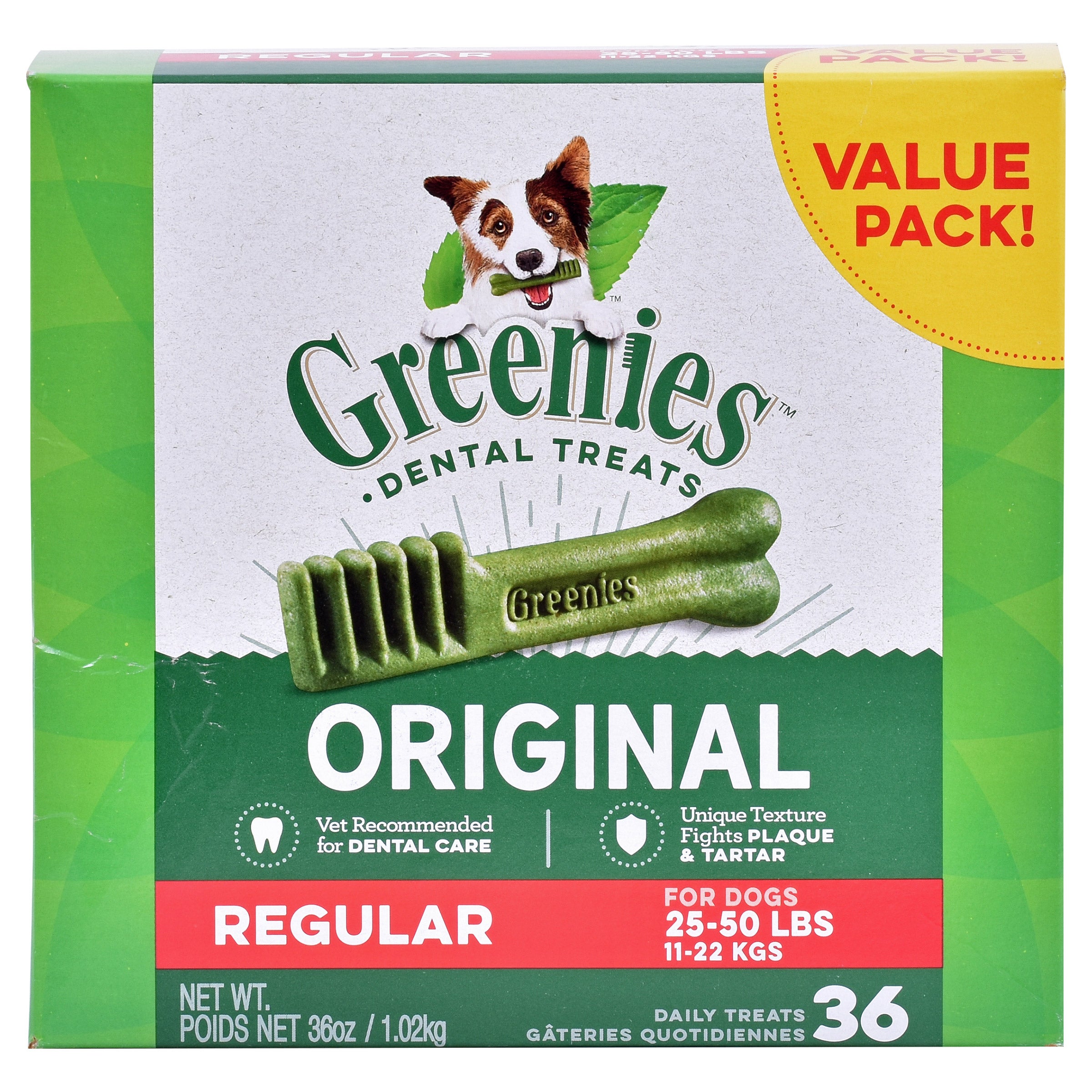 GREENIES DENTAL TREATS 36 OUNCE PACKAGE