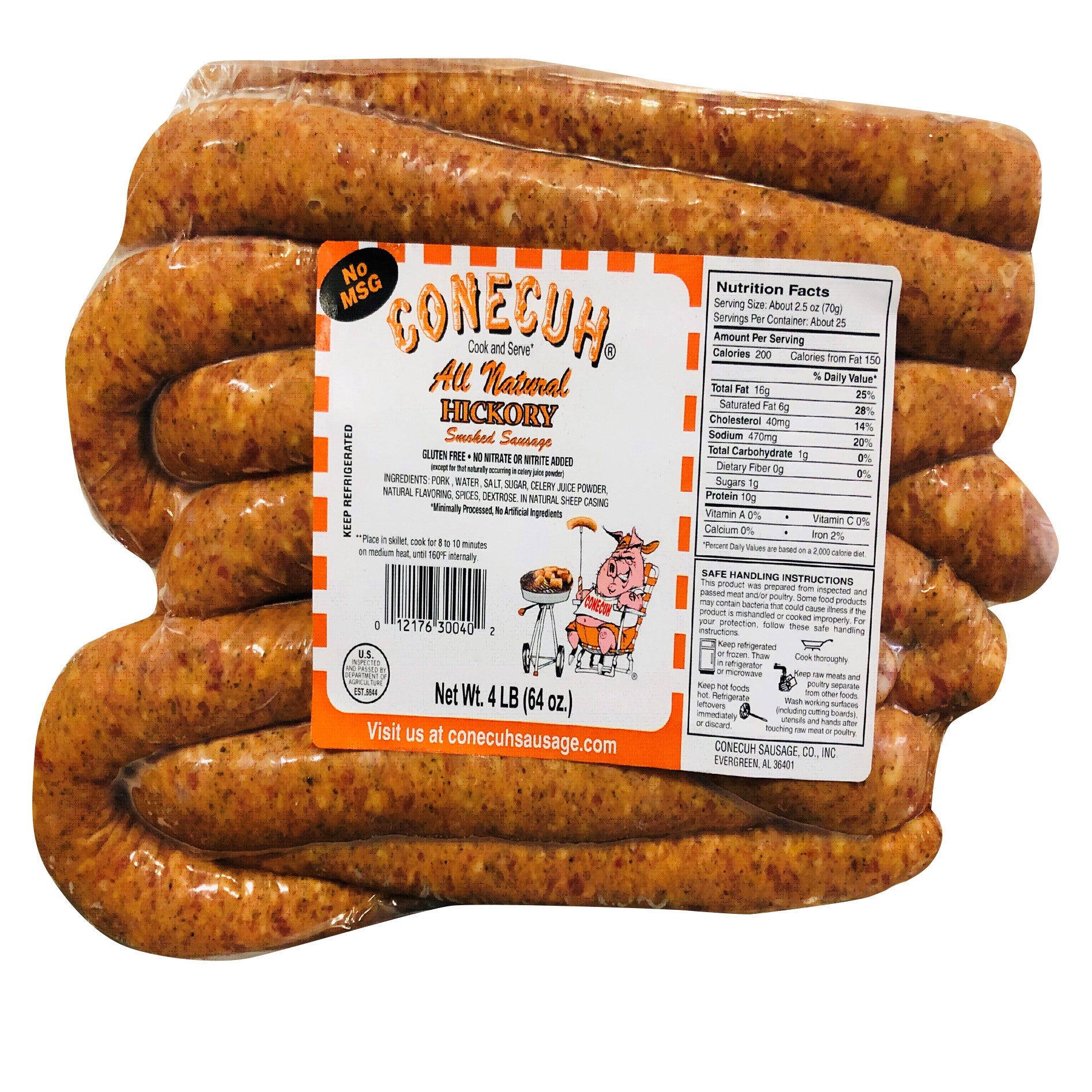 CONECUH HICKORY SMOKED SAUSAGE 4 LBS