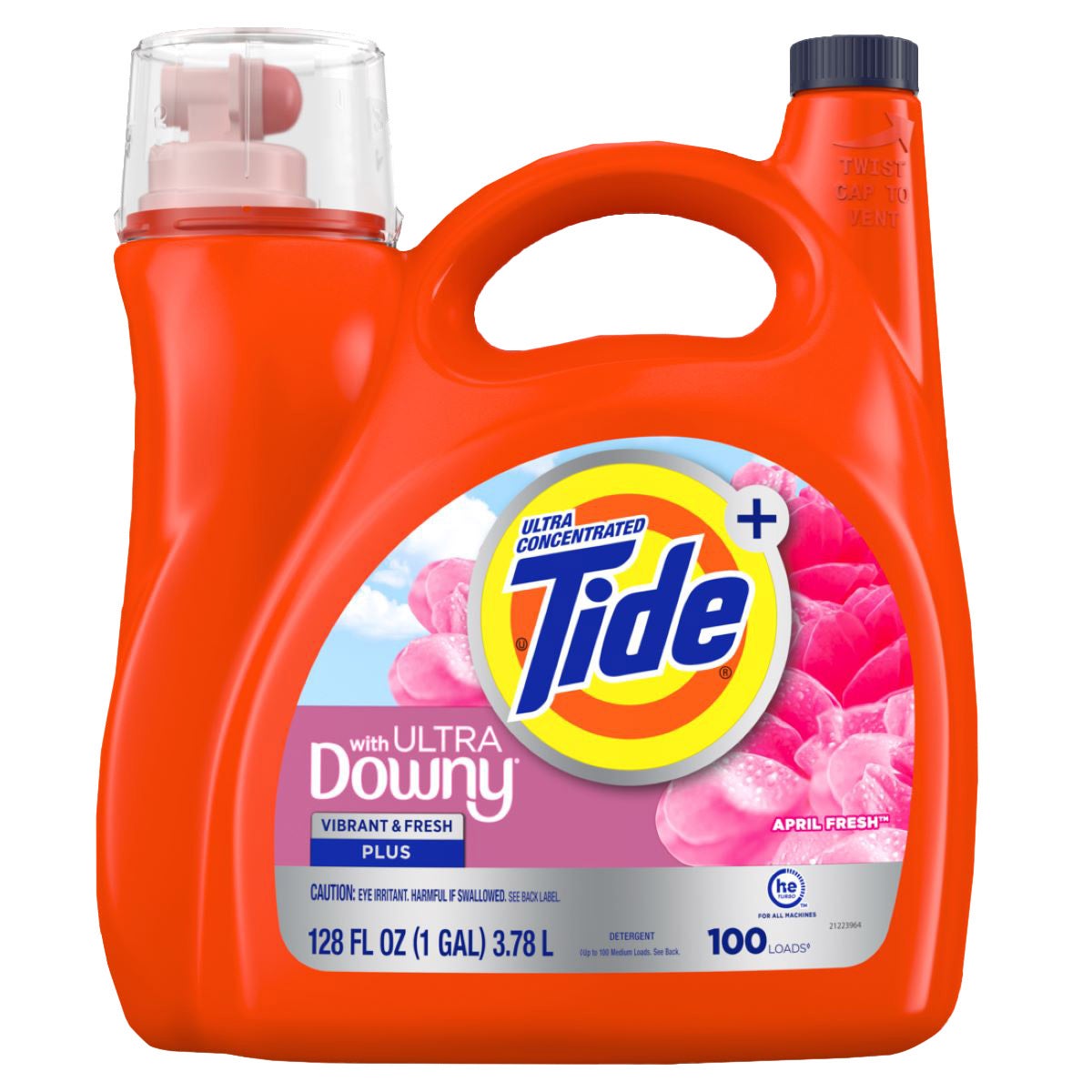 TIDE HE W/ DOWNY LIQUID DETERGENT 128 OUNCE, 100 LOADS - Image 1