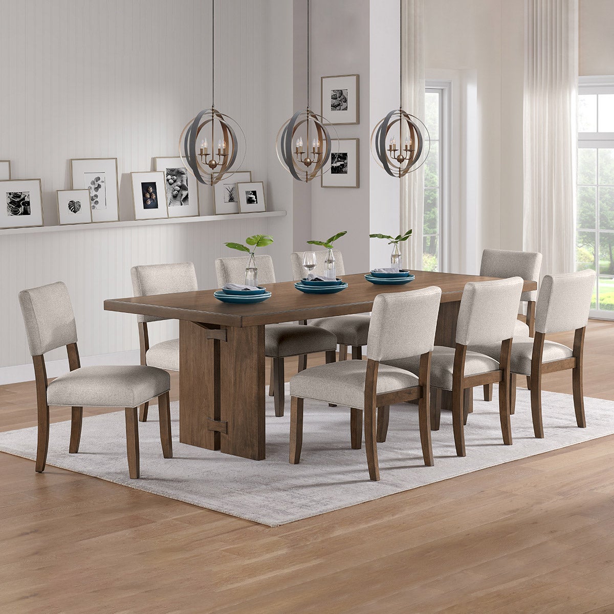 BAYSIDE FURNISHINGS LA SALLE 9-PIECE DINING SET