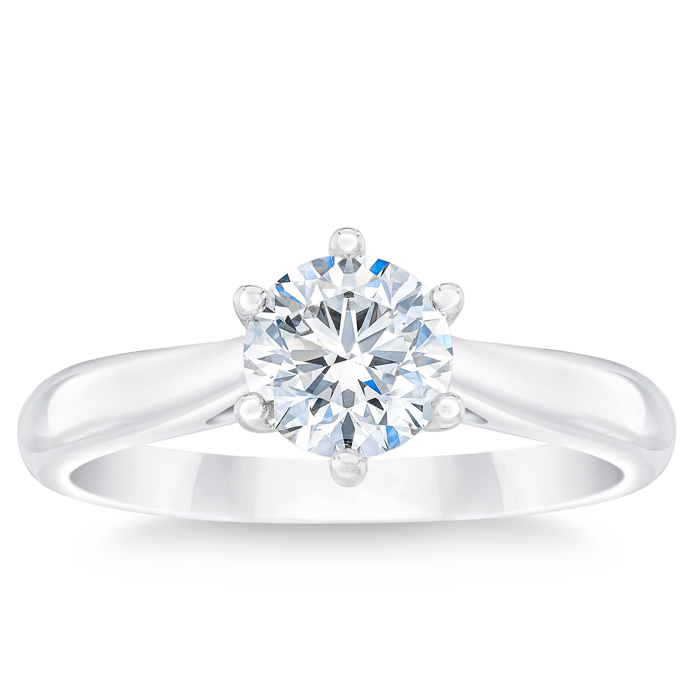 1.01CT ROUND BRILLIANT PLATINUM SOLITAIRE RING VS2 ¨H¨ COLOR - Image 1
