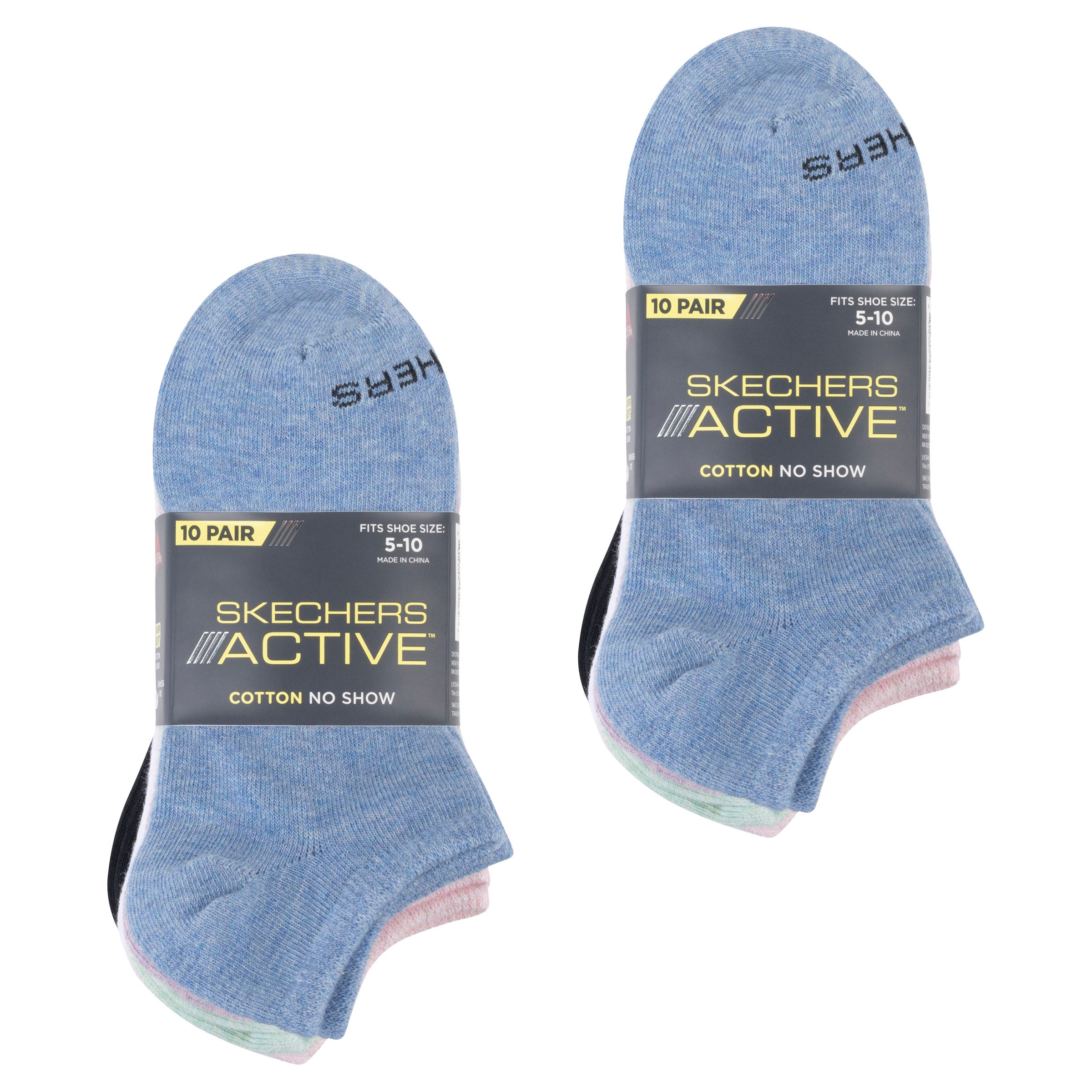 SKECHERS LADIES NO SHOW SOCK 10 PAIR