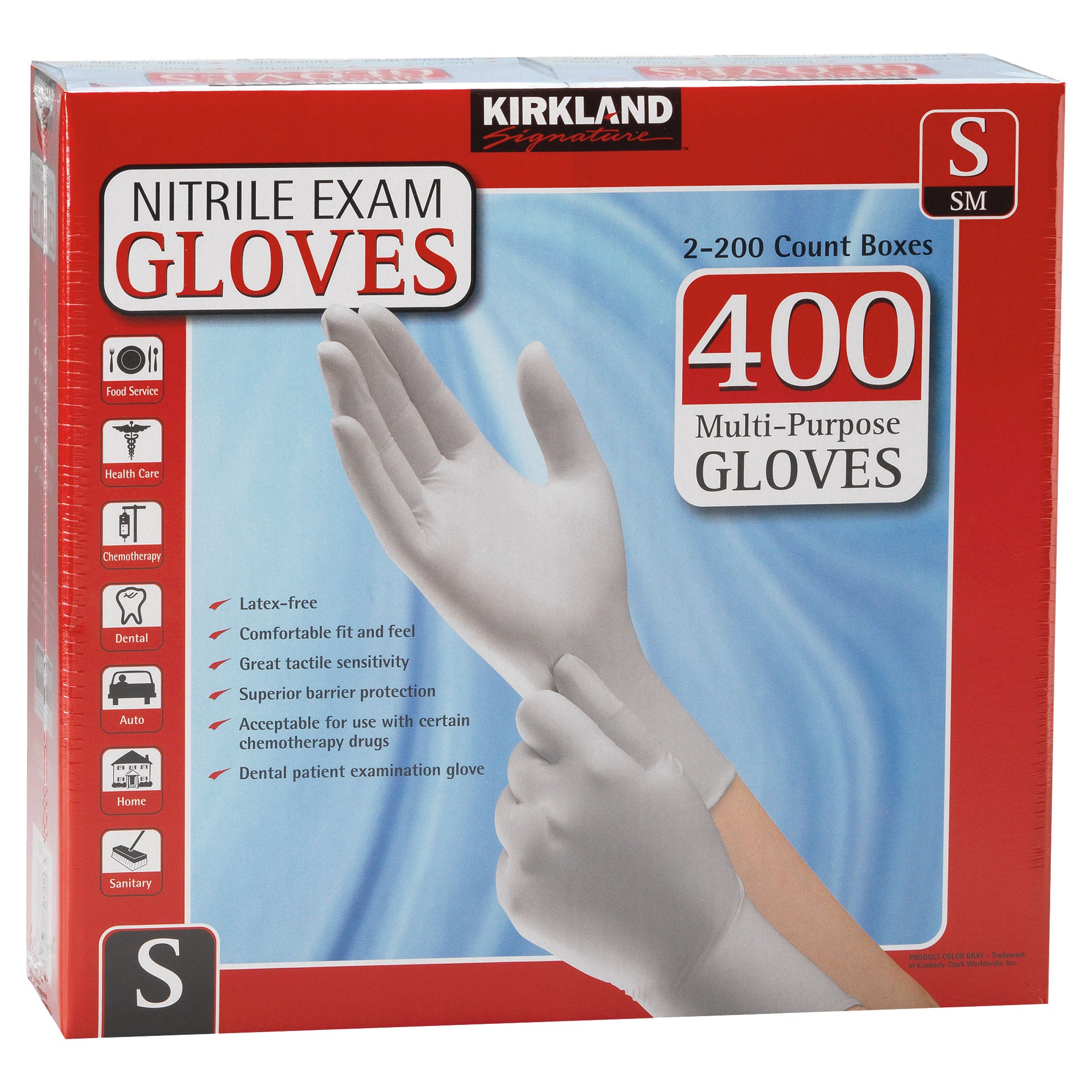 KIRKLAND SIGNATURE NITRILE GLOVE SMALL 2/200 CT - Image 1