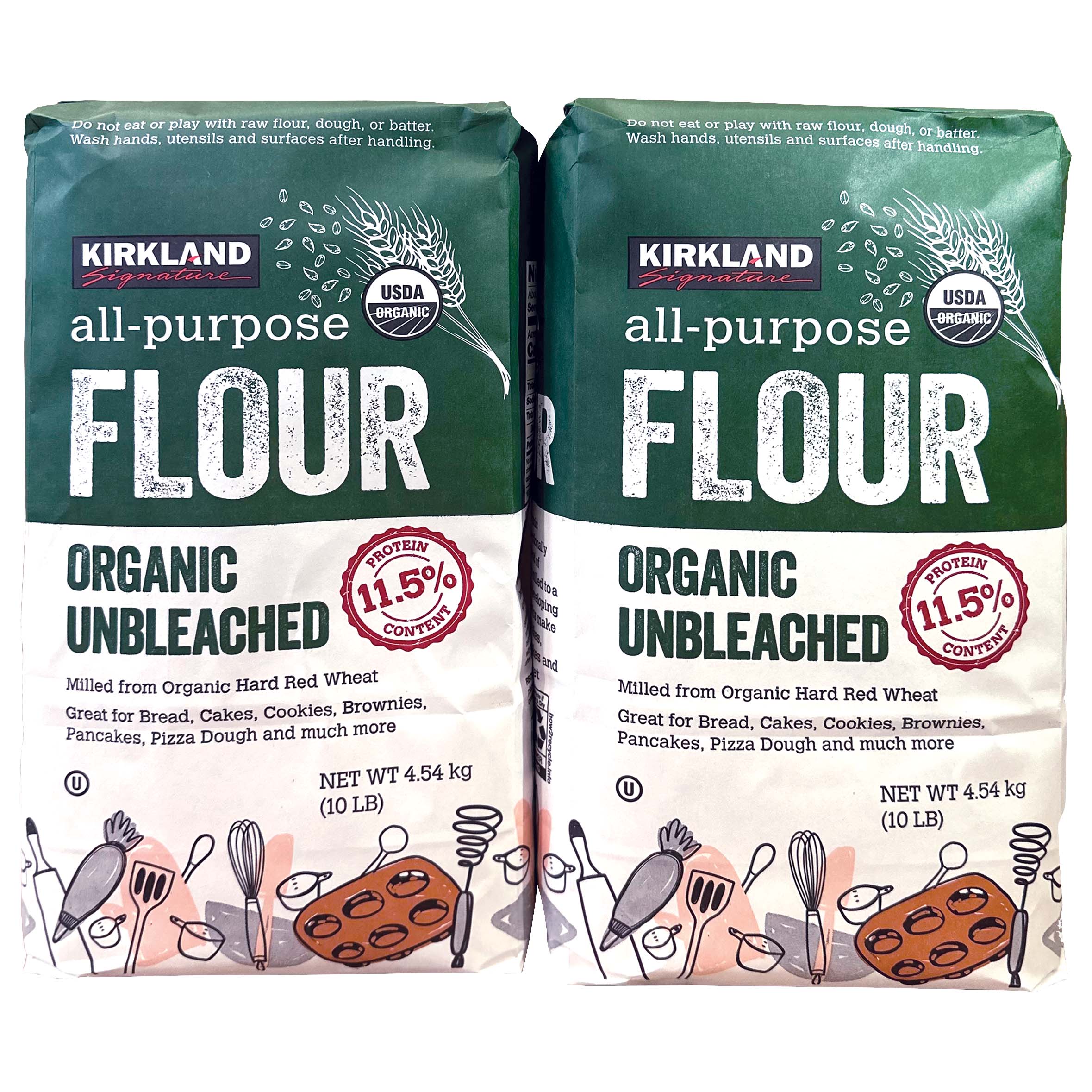 KIRKLAND SIGNATURE ORG UNBLEACHED FLOUR 2/10 POUND BAGS