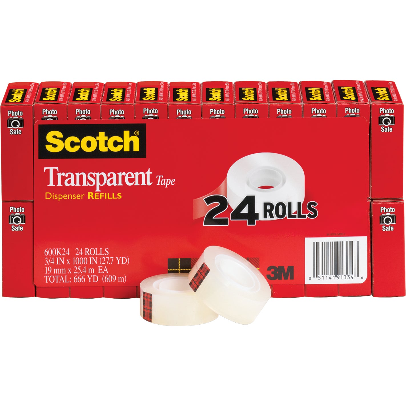 3M TRANSPARENT TAPE 24CT MMM600K24