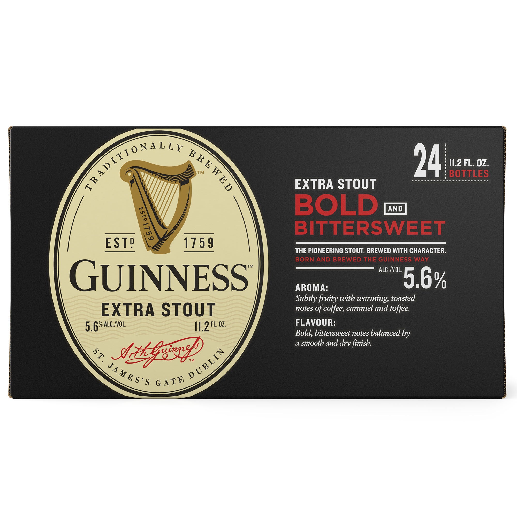 GUINNESS EXTRA STOUT 24/11.2 OZ BOTTLES