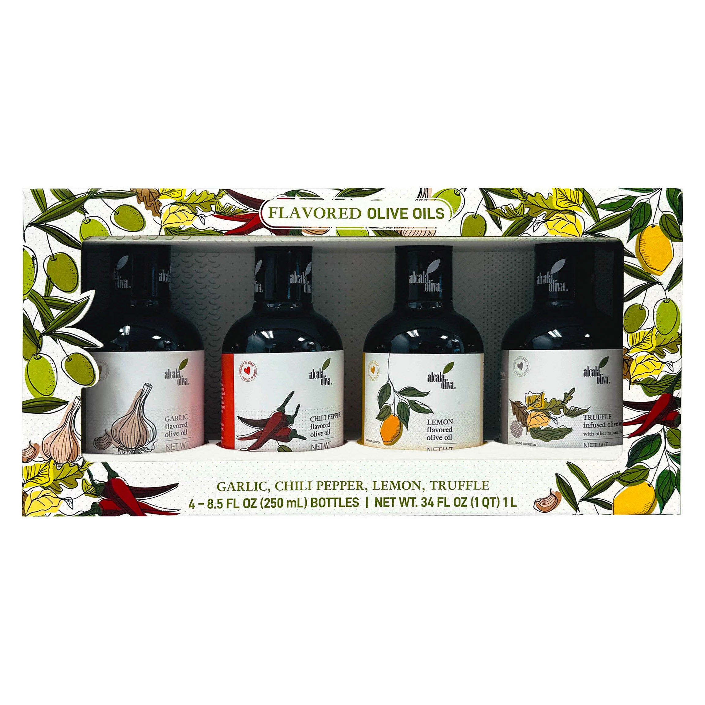 ALCALA OLIVA SPANISH EVOO VARIETY 4X250ML BOTTLES - Image 1